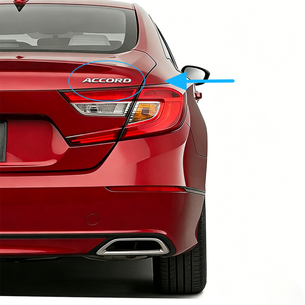 2Pcs 2018-2021 Accord ABS Plastics Rear Adhesive Letter Gloss Black Honda 08F20-TVA-100