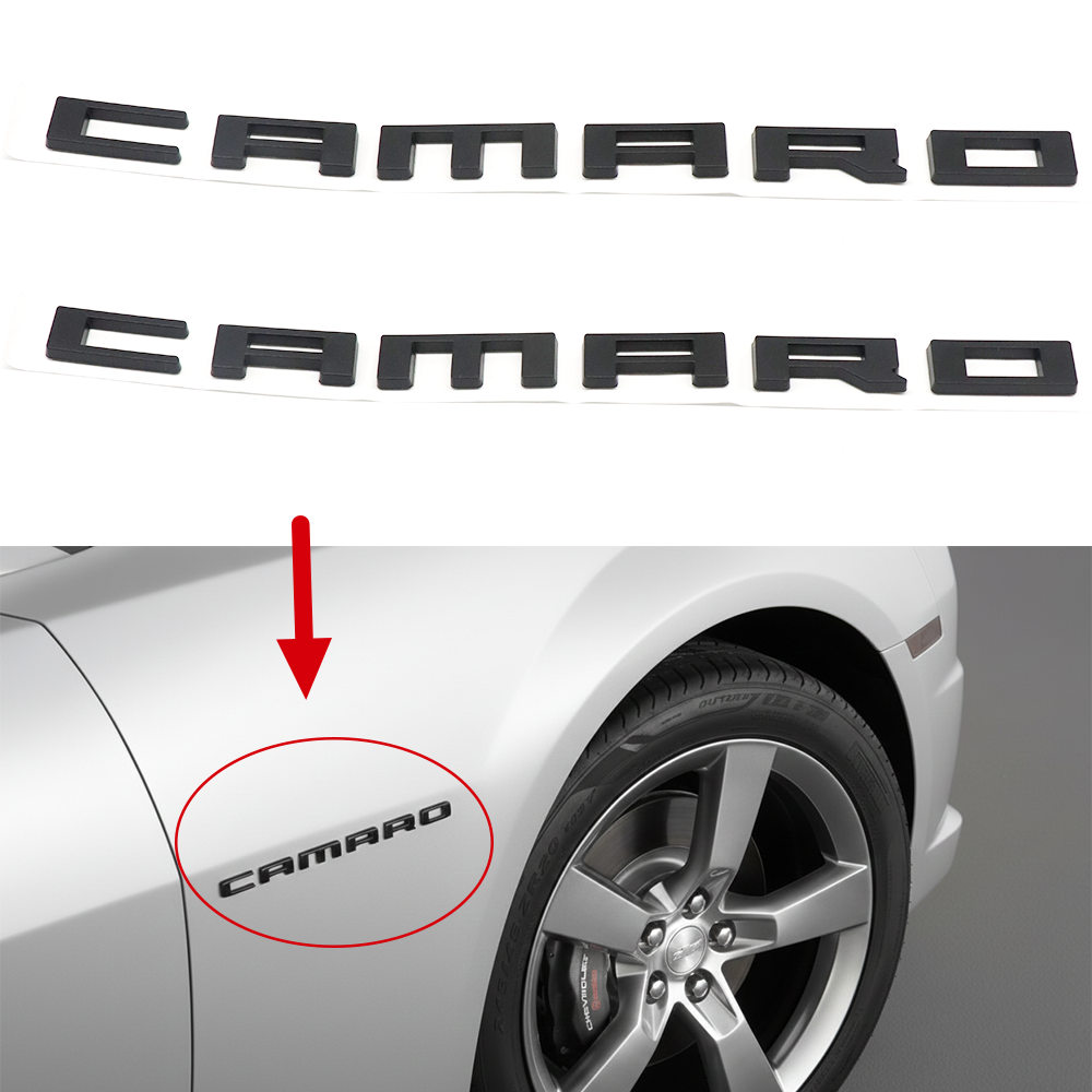 2PcS 2010-2015 Camaro ABS Plastics Letter Matte Black Chevrolet 