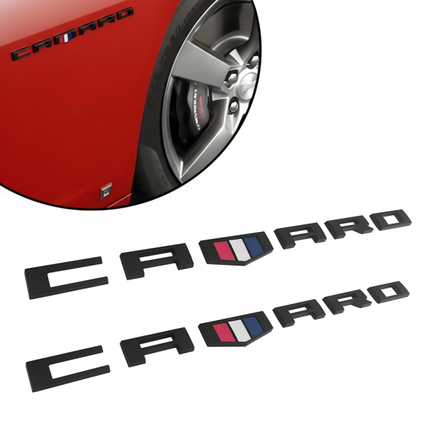 2Pcs 2016-2019 Camaro ABS Plastics Side Fender Letter Matte Black Chevrolet 84336885 
