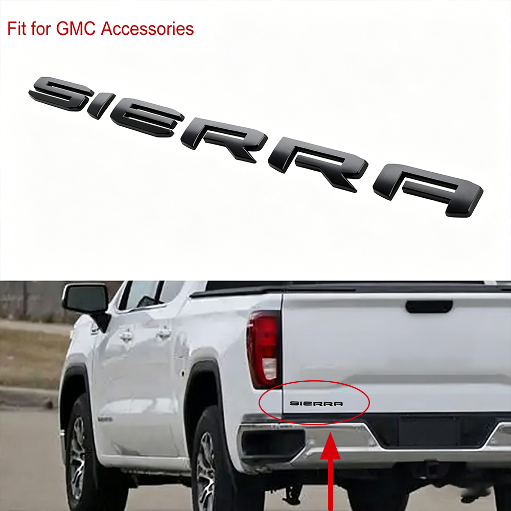 1Pc 2019-2021 Sierra 2500 HD ABS Plastics Letter Gloss Black GMC