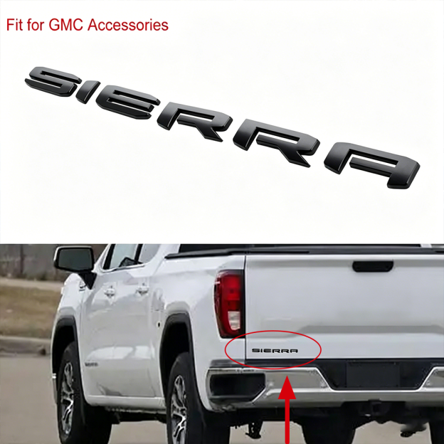 1Pc 2019-2021 Sierra 2500 HD ABS Plastics Letter Gloss Black GMC