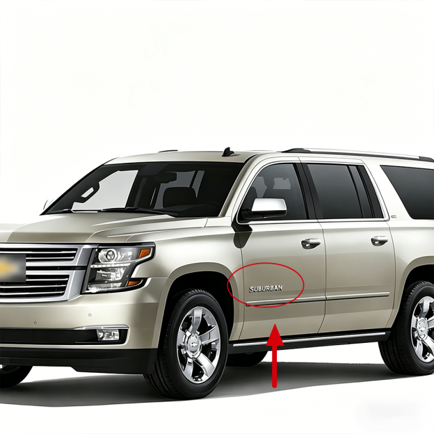 3Pcs 2007-2020 Suburban 3500 HD ABS Plastics Letter Gloss Silver Chevrolet 