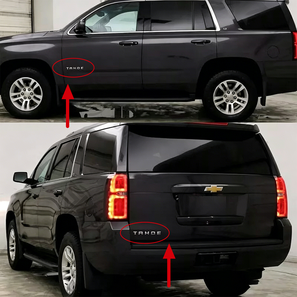 5Pcs 2007-2020 Tahoe LTZ ABS Plastics Letter Gloss Silver Chevrolet 