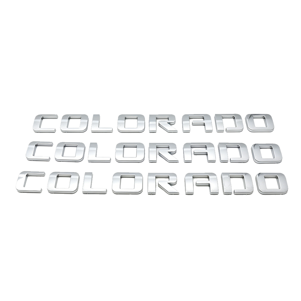 3Pcs 2007-2020 Colorado ABS Plastics Letter Gloss Silver Chevrolet 