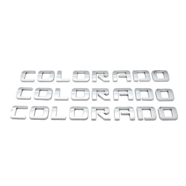 3Pcs 2007-2020 Colorado ABS Plastics Letter Gloss Silver Chevrolet 