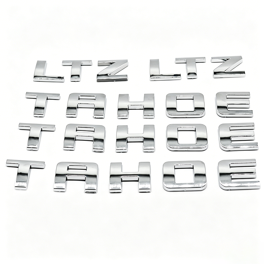 5Pcs 2007-2020 Tahoe LTZ ABS Plastics Letter Gloss Silver Chevrolet 