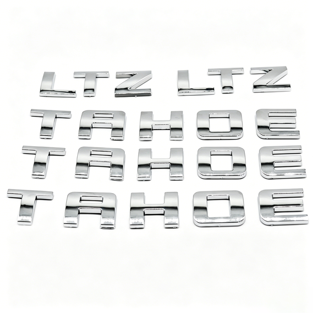 5Pcs 2007-2020 Tahoe LTZ ABS Plastics Letter Gloss Silver Chevrolet 