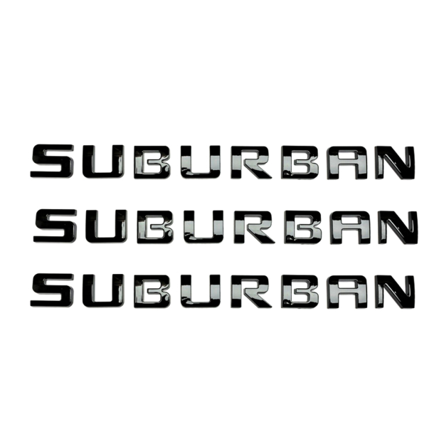 3Pcs 2007-2020 Suburban 3500 HD ABS Plastics Letter Gloss Black Chevrolet 
