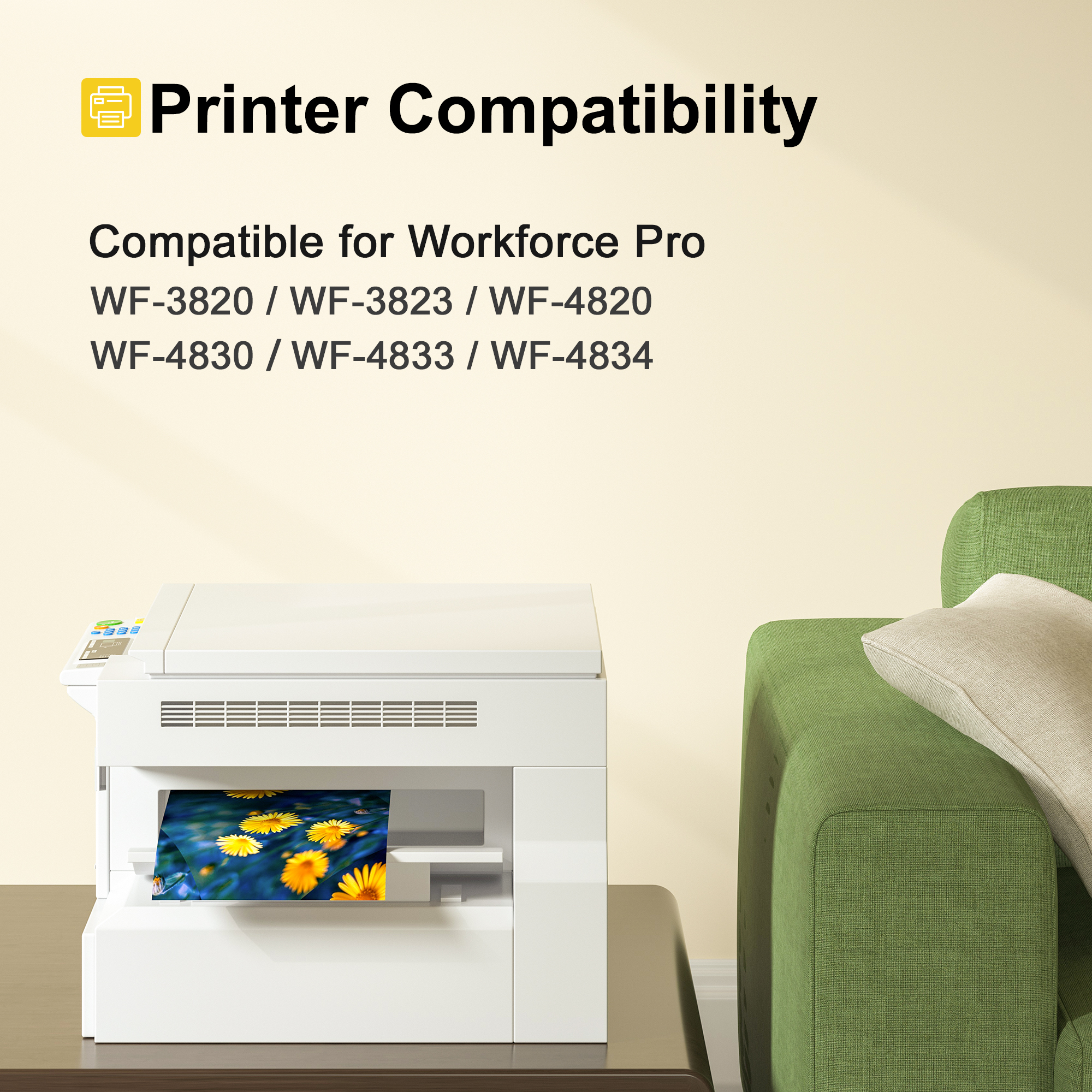 822XL Ink Cartridges Combo Pack Remanufactured Replacement for Epson 822 Ink Cartridges Work for Workforce Pro WF-3820 WF-3823 WF-4820 WF-4830 WF-3823 WF-4834 (4 Pack: Black, Cyan, Magenta, Yellow)