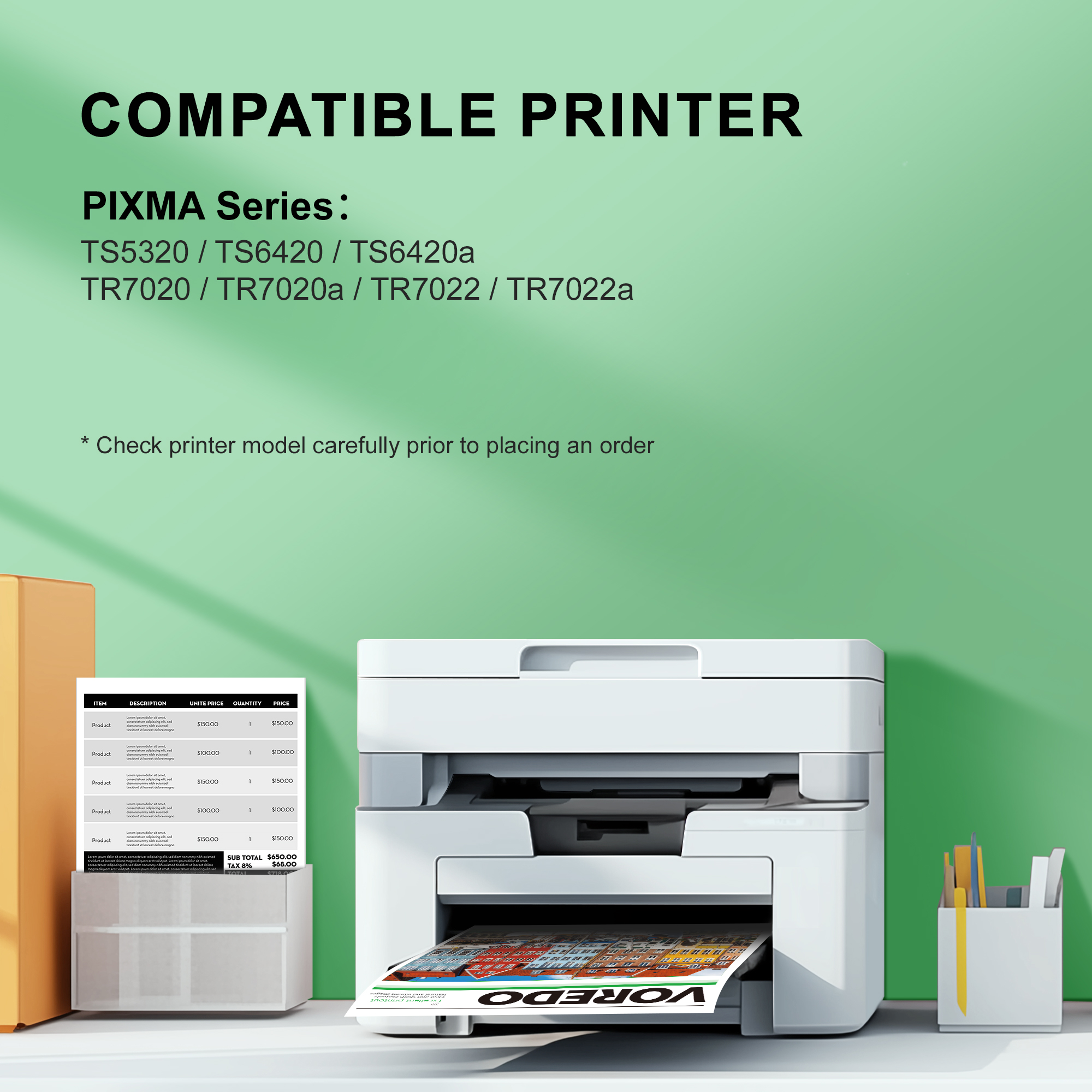 VOREDO Compatible Ink Cartridges Replacement PG-260XL CL-261XL for Canon 260 and 261 Ink Cartridges Work with Pixma TS6420a Ink, TS6420 TS6400, TS5320; TR7020; TR7022 (1 Black, 1 Color)