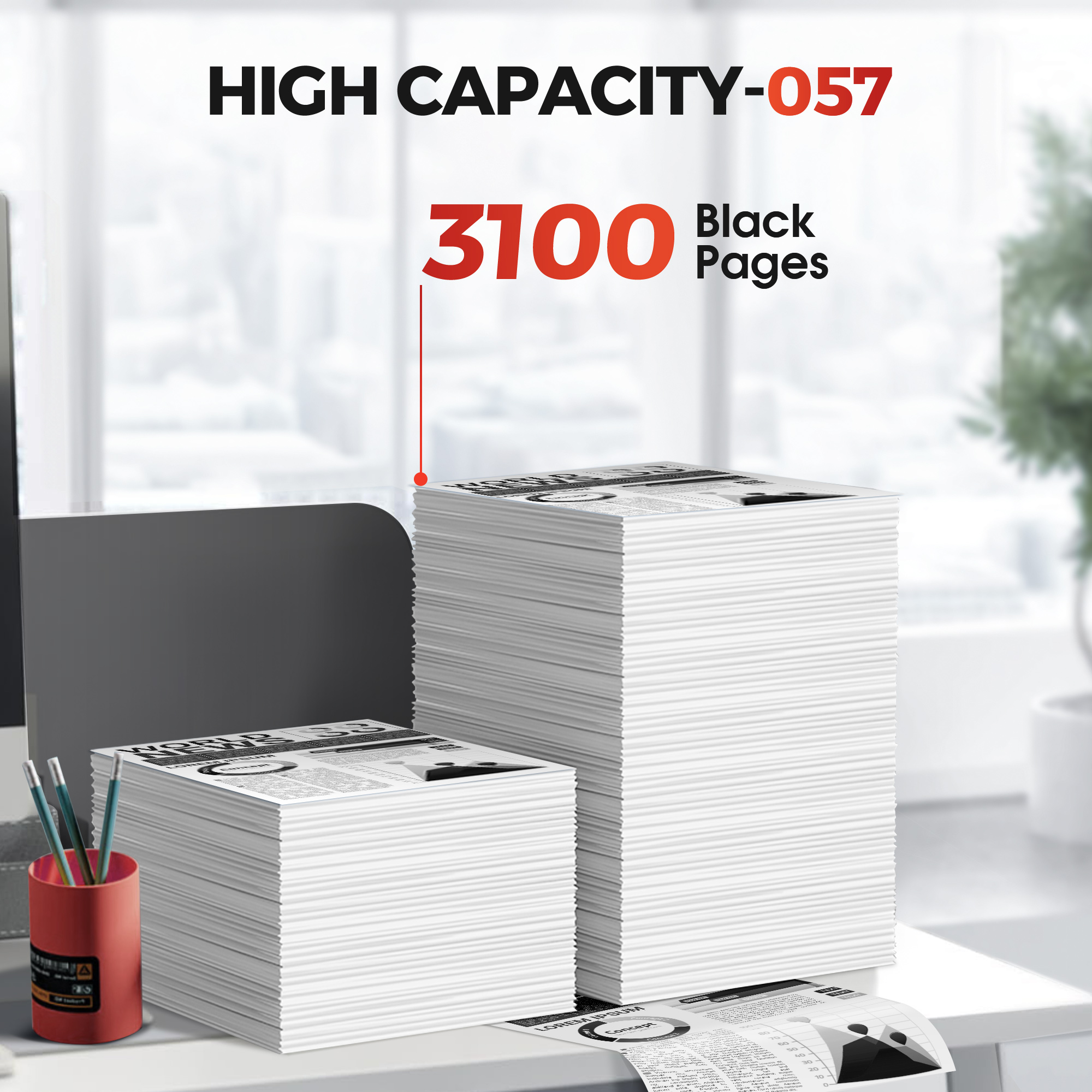 057 Toner Cartridge - Canon 057 Replacement for Canon 057 Toner Cartridge CRG057 057H to use with Canon MF445dw MF448dw MF449dw LBP226dw LBP227dw Printer (2Black, Non-OEM)