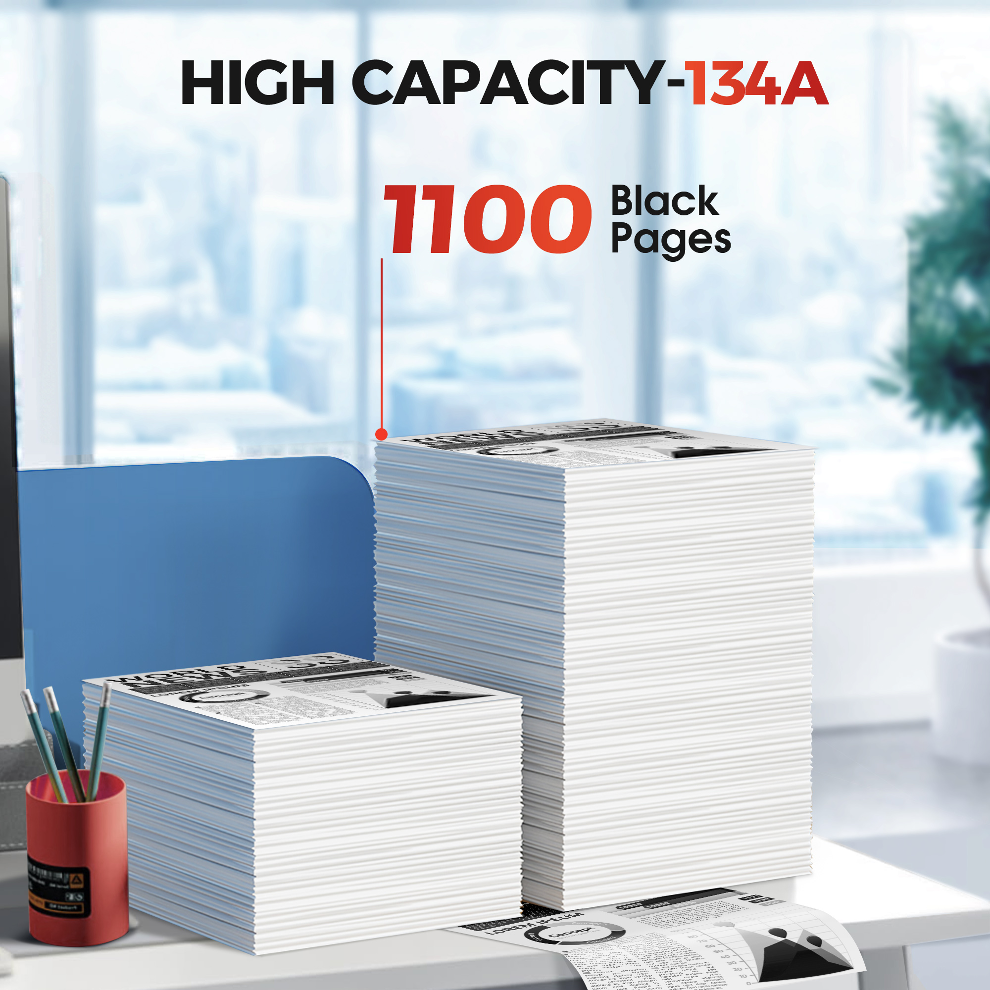 134A Black Toner Cartridge - (with Chip) Compatible Replacement for HP 134 A 134X W1340A W1340X Toner Cartridges Work with Laserjet M209dw MFP M234dw M234sdw M234sdn Series Printer (2-Pack)