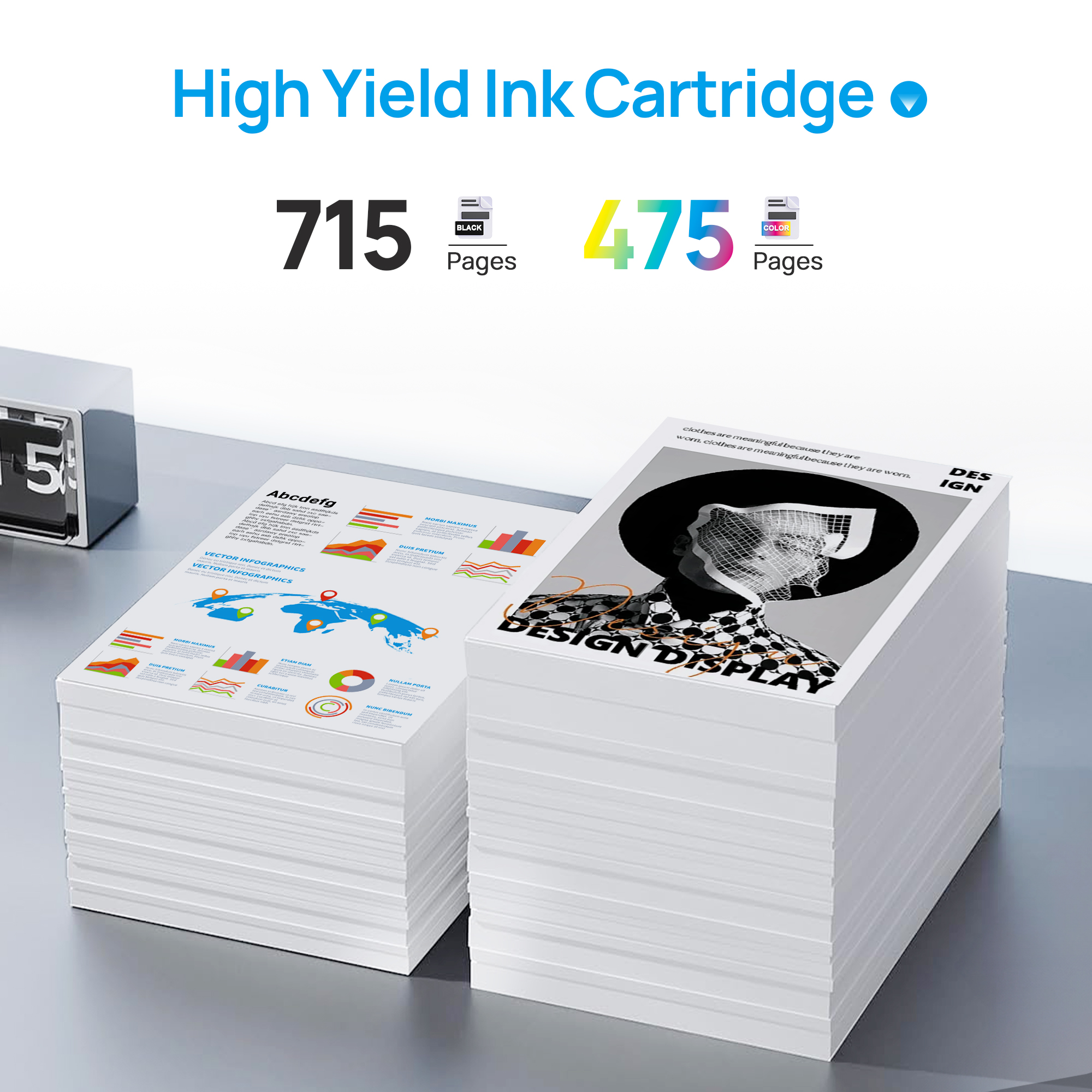 62XL Ink Cartridges Black and Color Compatible for HP Ink 62 XL 62XL Work for Envy 5540 5643 5542 5544 5545 5640 5642 5660 5665 7640 7645 8000 Officejet 5740 5741 5742 5743 5744 5745 Printer (2 Pack)