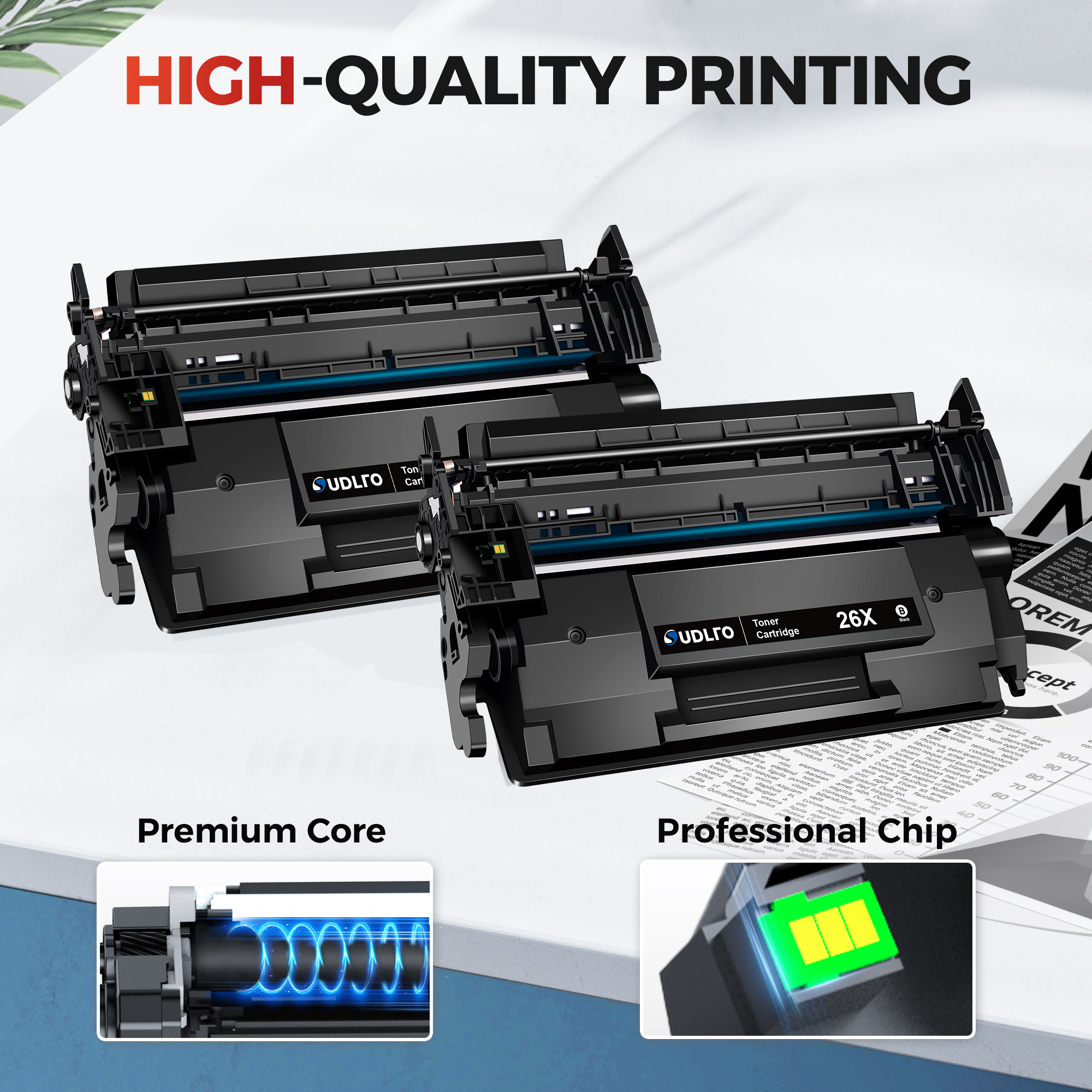 CF226X - High Yield - Use for HP 26X Replacement for HP 26X Toner Cartridge 26A CF226A Works with Pro M426dw M402n M402d M402dn M402dw for Laserjet Pro MFP M426fdw M426fdn Printer | 2 Black