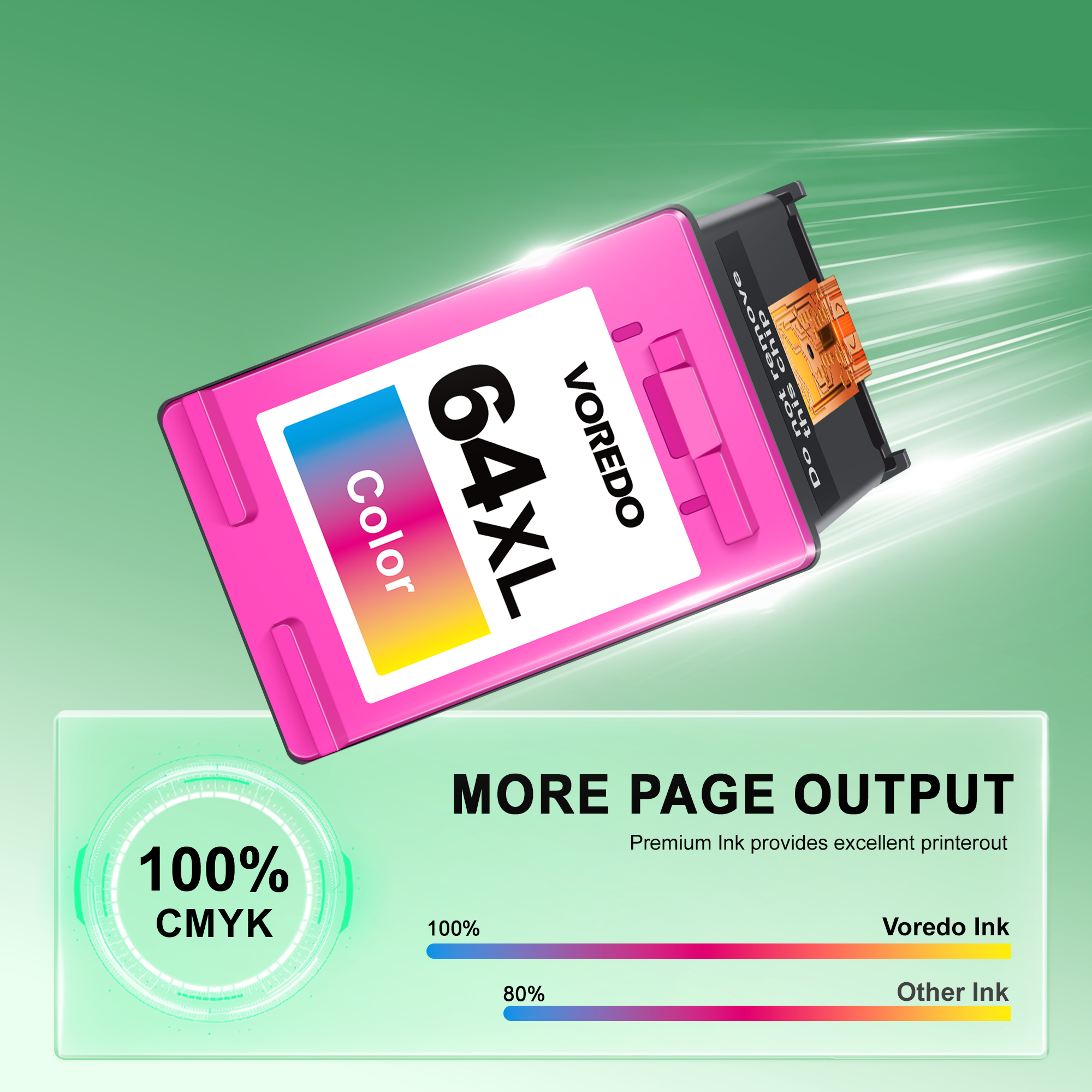 64XL Ink Cartridge Combo Pack Remanufactured Replacement for HP Ink 64 HP64 64XL 64 XL Work for Envy Photo 7858 7855 7155 6255 6252 7120 7158 Envy 7255e 7955e 7958e Tango X Terra Printer(Black, Color)