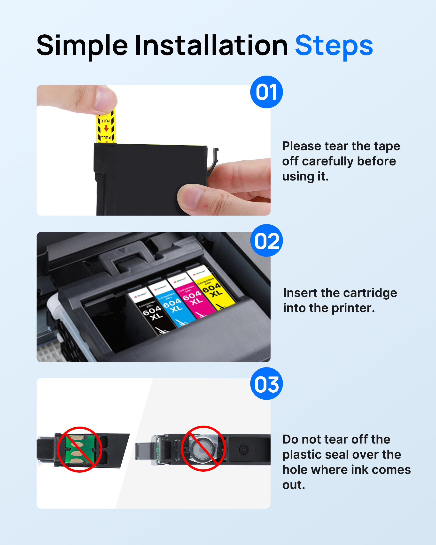 GPC Image Compatibles pour 604XL Cartouche d'encre Compatibles pour Epson 604 XL 604XL pour Cartouche Epson XP-2200 XP-2205 XP-3200 XP-3205 XP-4200 XP-4205 WF-2910 WF-2930 WF-2950 (10-Pack)