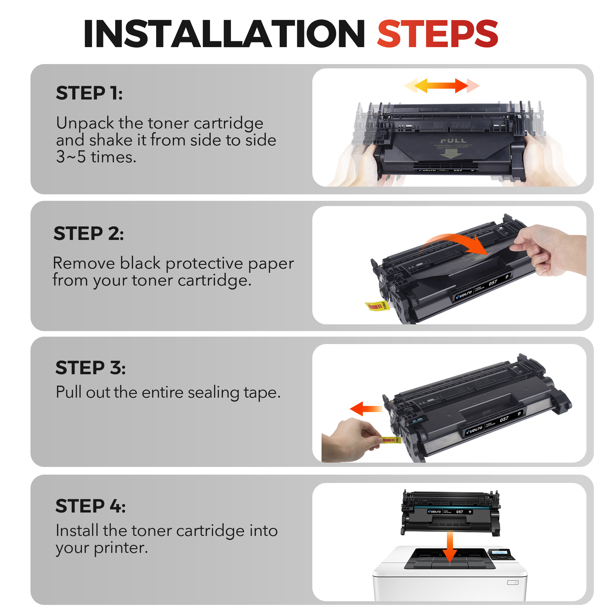 057 Toner Cartridge - Canon 057 Replacement for Canon 057 Toner Cartridge CRG057 057H to use with Canon MF445dw MF448dw MF449dw LBP226dw LBP227dw Printer (2Black, Non-OEM)