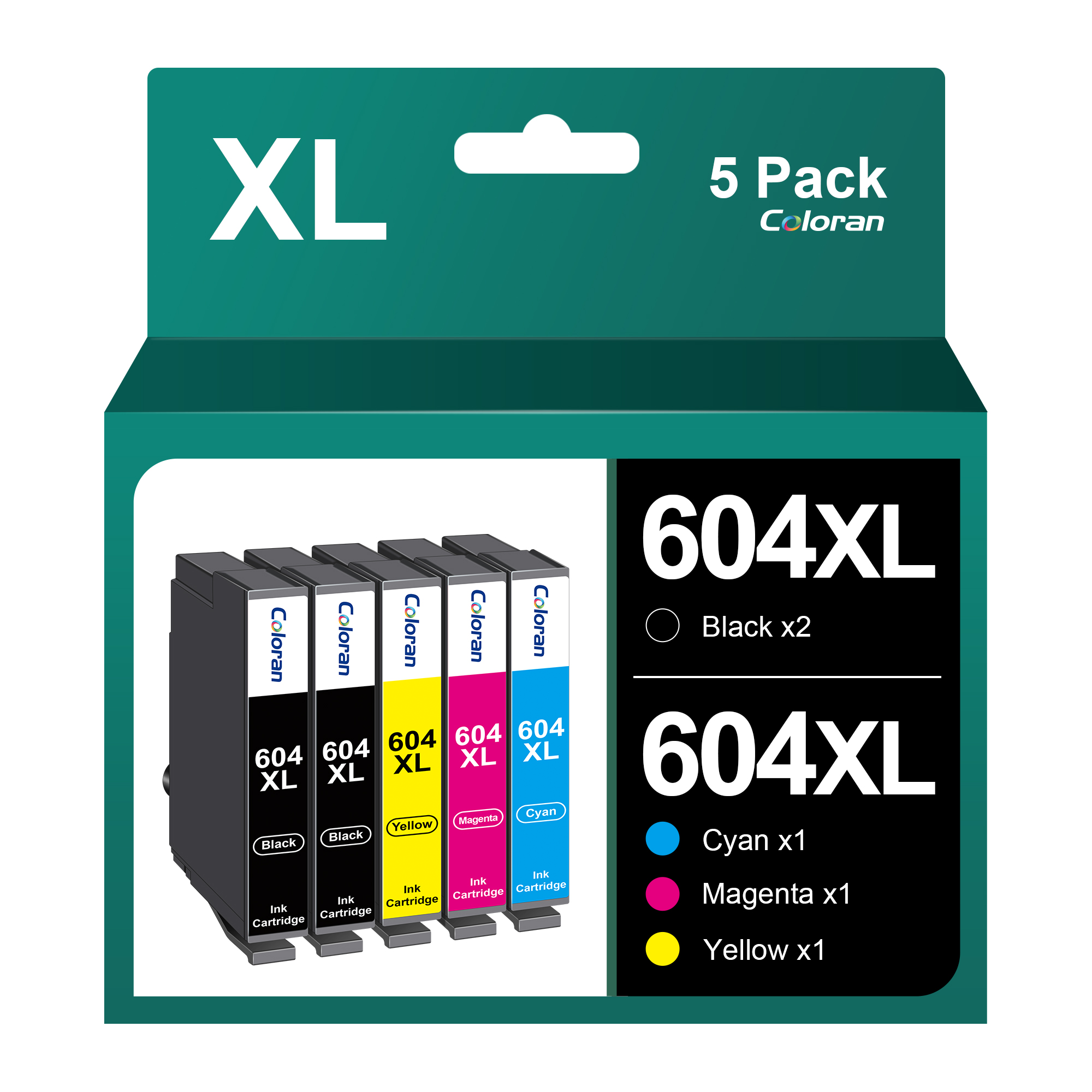 Coloran 604XL Cartucce Compatibile per 604 XL Multipack (5-Pack)