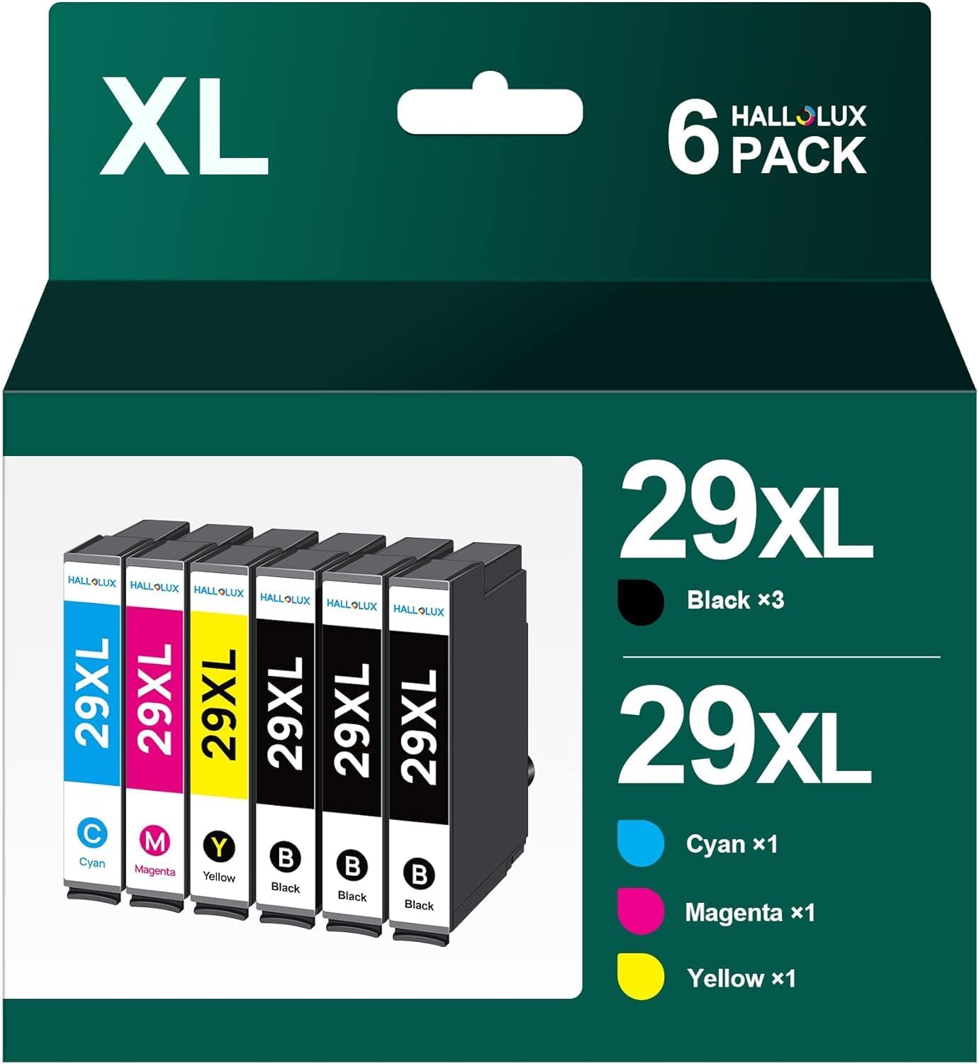 Pack de 6 Cartuchos de Tinta 29XL XP-342 XP-352 para Epson 29 XL 29XL, para Epson Expression Home XP-352 XP-235 XP-245 XP-322 XP-335 XP-442 XP-452 XP-455 XP-247 XP-332 XP-255