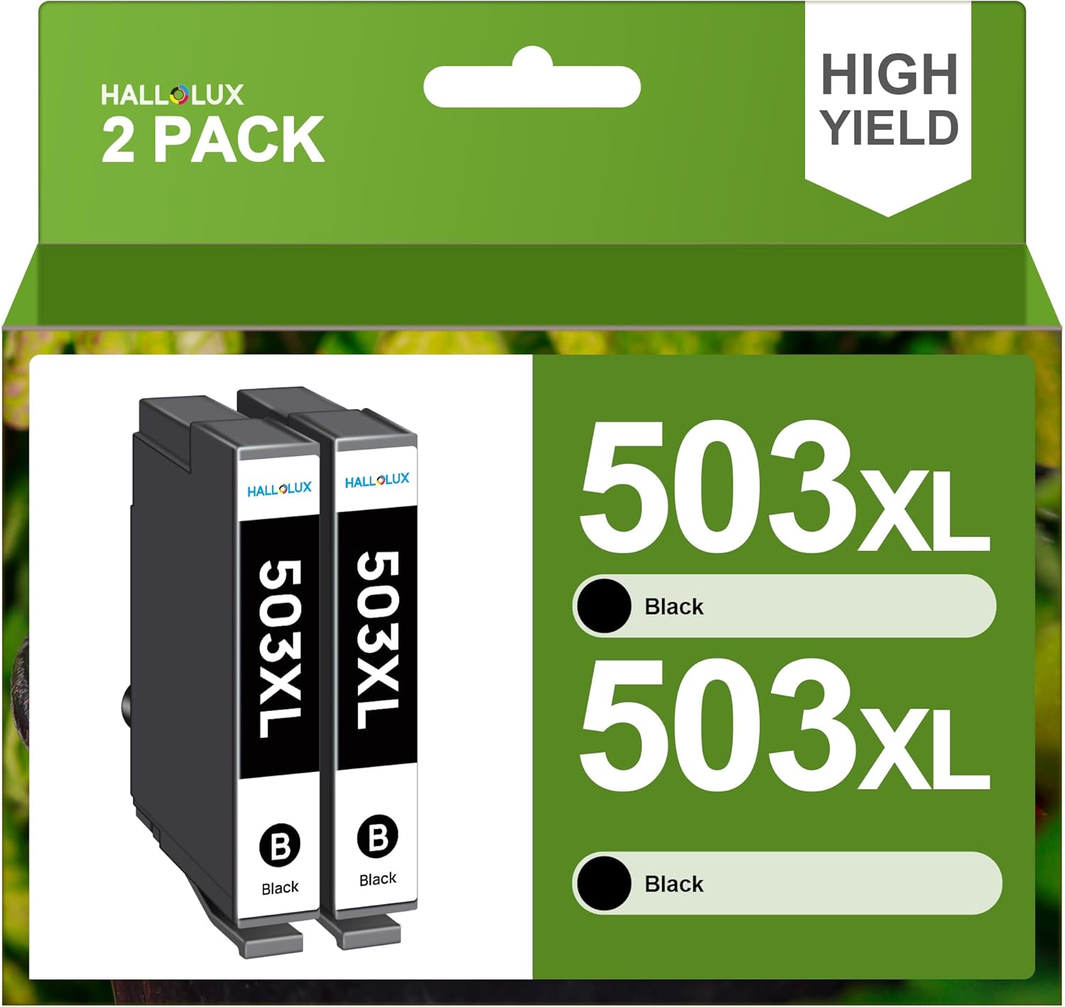 HALLOLUX 503XL Multipack 503 XL Druckerpatronen Kompatibel für Epson 503 für Workforce WF-2960DWF für Epson XP 5200 Druckerpatronen WF 2960 WF-2965DWF XP 5200 WF2960 WF2965 (2 Schwarz)