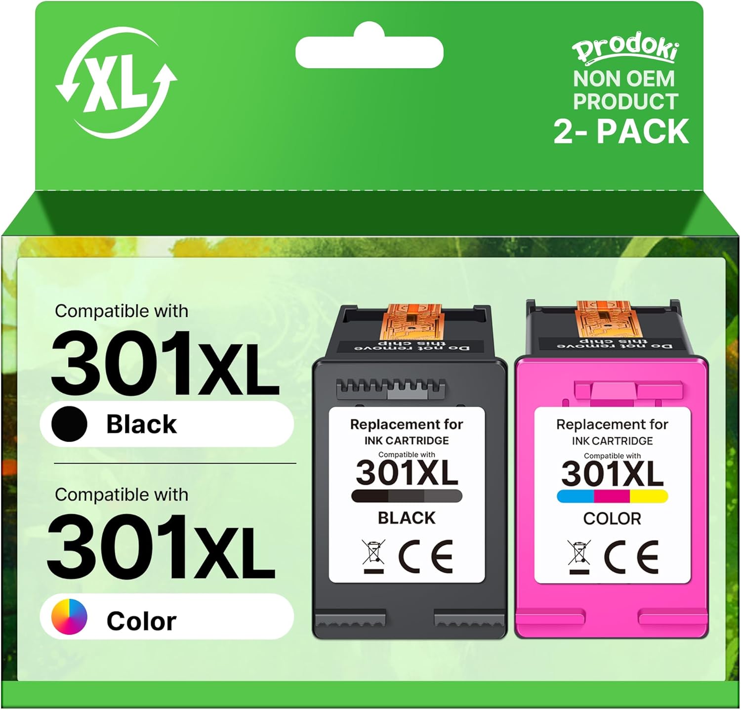 Prodoki 301XL Cartouches d'encre Remplacement pour HP Cartouche 301 XL Noir et Couleur pour HP 301XL Encre pour DeskJet 1000 1050 2050 2510 Envy 4500 4502 5530 OfficeJet 2620 4630 4632