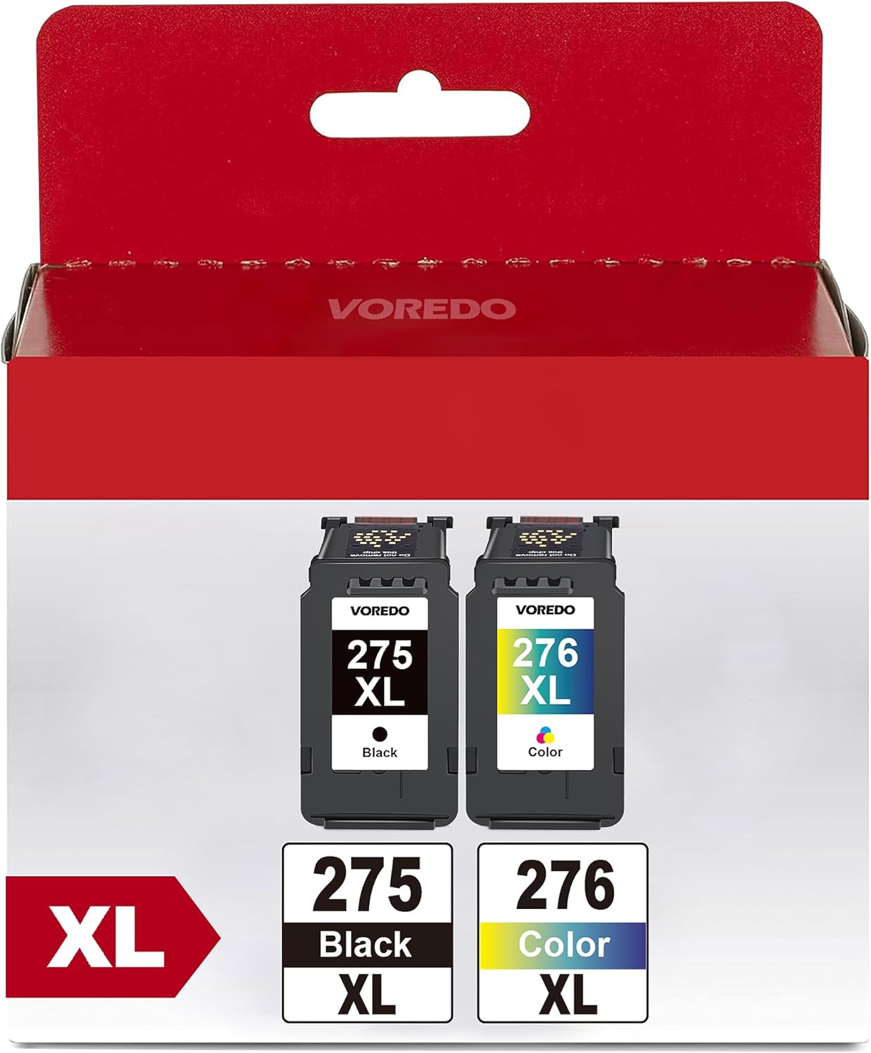 VOREDO PG-275 XL/CL-276 XL Ink Cartridge Combo Pack for Canon Ink 275 and 276 275XL 276XL for Canon 275 and 276 Ink Cartridges for Pixma TR4720 TS3722 TS3500 TS3520 TS3522 TR4700 TR4722 TS3720 TR4723 2 Pack
