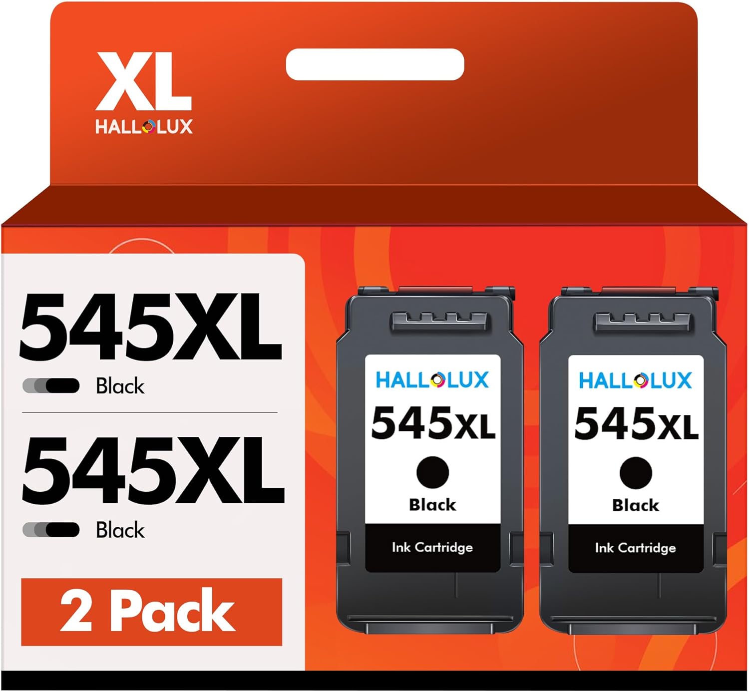 HALLOLUX PG545XL PG-545XL - Cartucce di ricambio per Canon PG 545 XL 545XL per Canon Pixma MX490 MX495 TR4550 TR4551 TS3350 TS3150 TS3151 MG2550s MG2555s MG3050 MG2950 (2 nero)