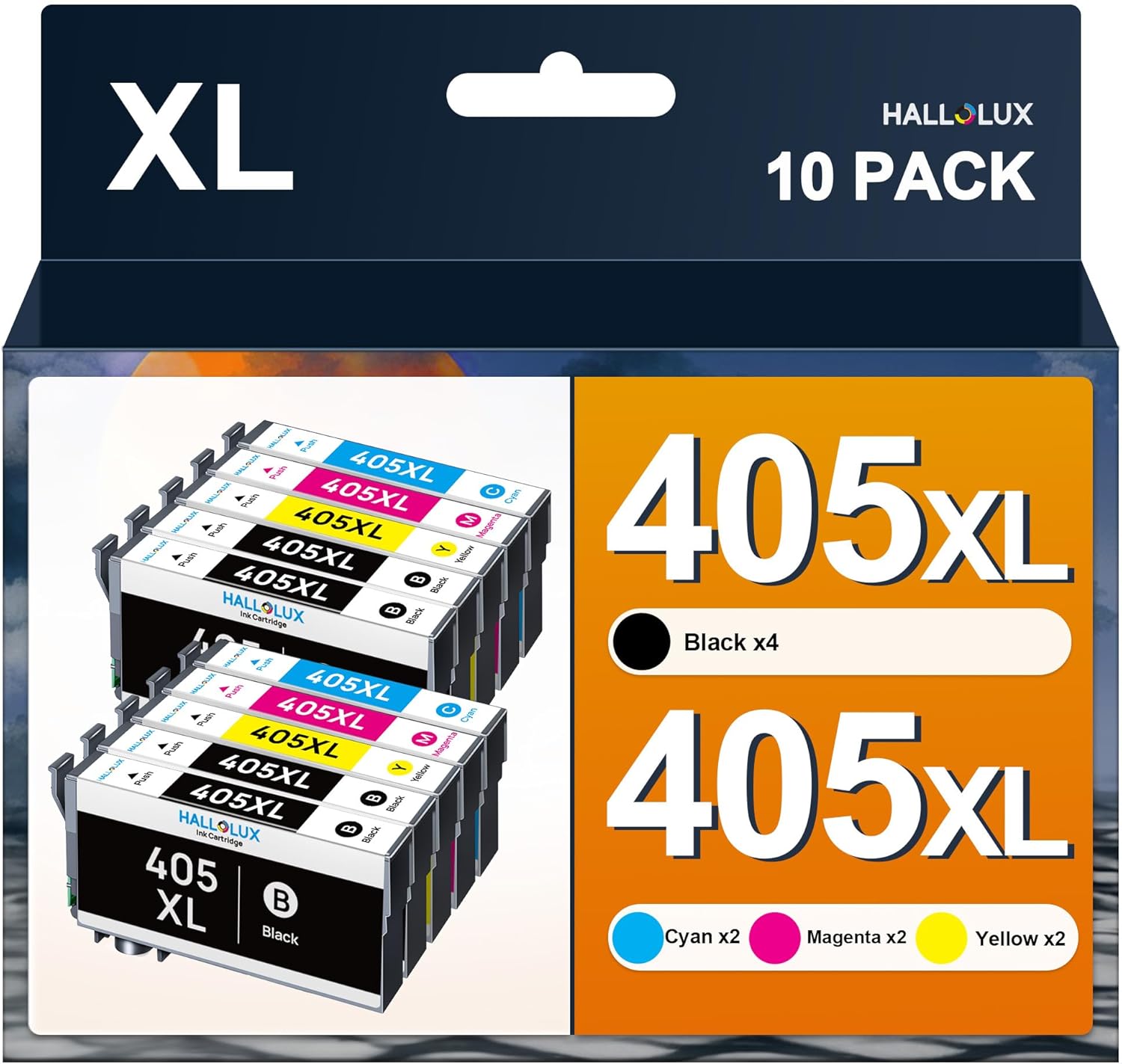 405XL Multipack 405 XL Cartuchos 405 Compatibles con Epson 405 XL Cartuchos de Impresora 405 para Epson Workforce Pro WF-4820 Cartuchos para Epson WF 3820 WF 4820 WF 3820 WF 3825 (Pack de 10)