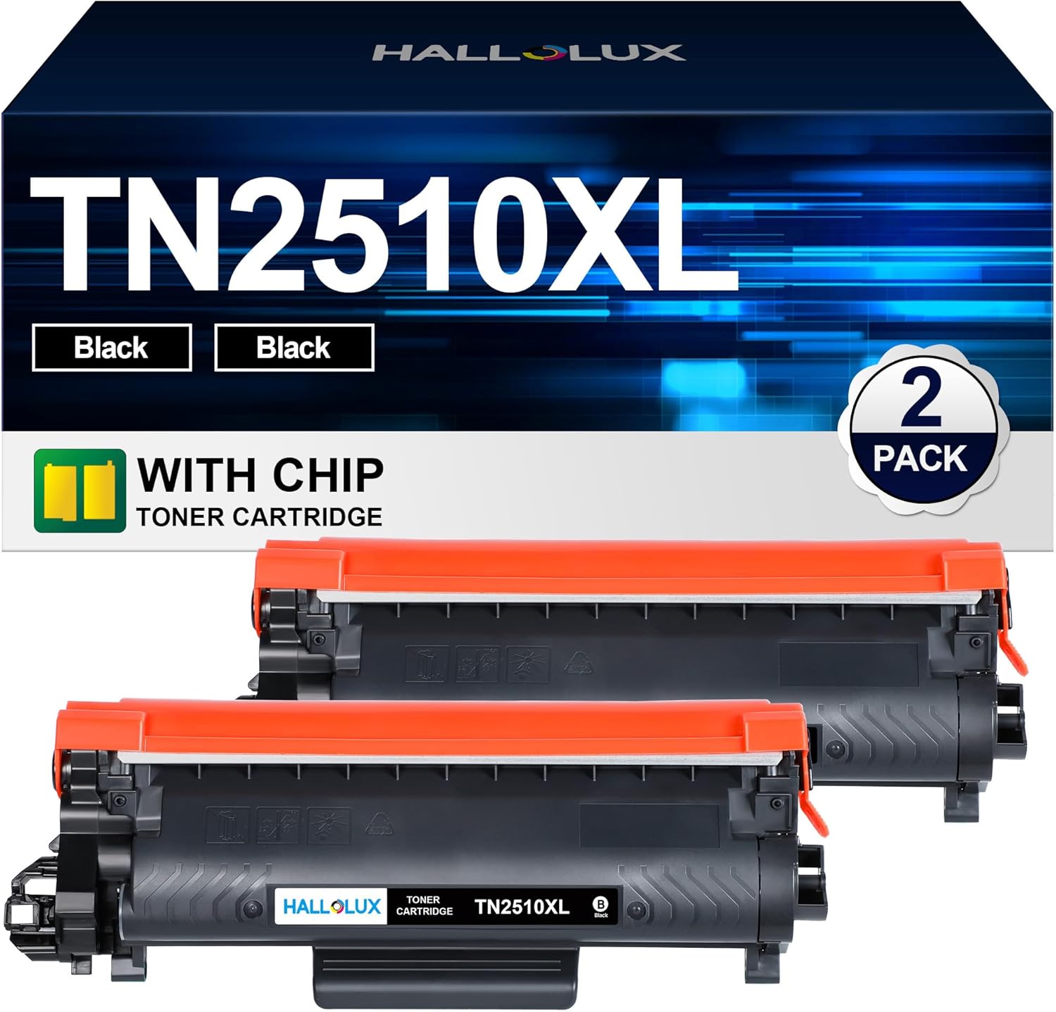 TN2510XL TN2510 XL Toner TN-2510 Kompatibel für Brother TN2510 XL Toner für Brother HL-L2400DW Toner HL-L2400DWE MFC-L2800DW MFC-L2835DW MFC-L2827DW DCP-L2660DW DCP-L2620DW DCP-L2627DW (2 Schwarz)