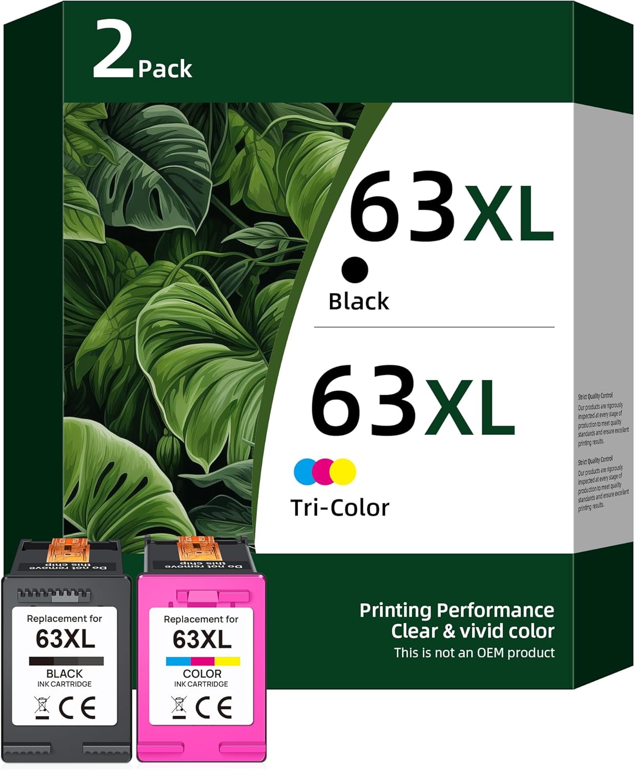 Inktrack 63XL Ink Cartridges Black and Color (2-PACK) | for HP Ink 63 63XL HP63 XL Combo Pack | Works for HP DeskJet 1112, 2130, 3630 Series; ENVY 4510, 4520 Series; OfficeJet 3830, 4650, 5200 Series | L0R46AN