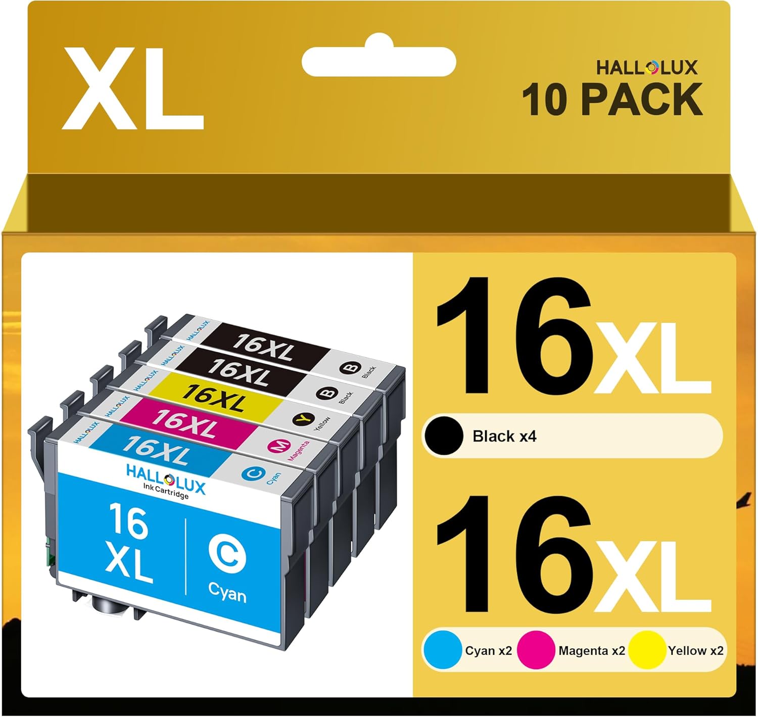 16XL 16 Multipack Druckerpatronen Kompatibel für Epson 16XL Multipack für Epson WF 2630 Patronen für WF-2760 WF-2750 WF-2660 WF-2650 WF-2540 WF-2530 WF-2510 WF-2010 (10er-Pack)