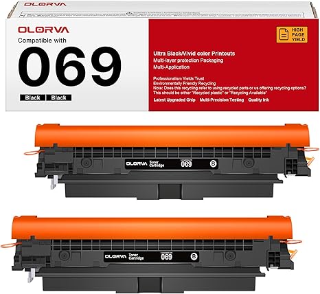 069 Toner Cartridge Set - 2 Pack Replacement for Canon 069 Toner Cartridge Set 069H Works for Canon Color ImageCLASS Mf753cdw MF751Cdw MF752Cdw LBP674Cdw MF752Cdw MF756Cx LBP673Cdw LBP674Cx (Black)