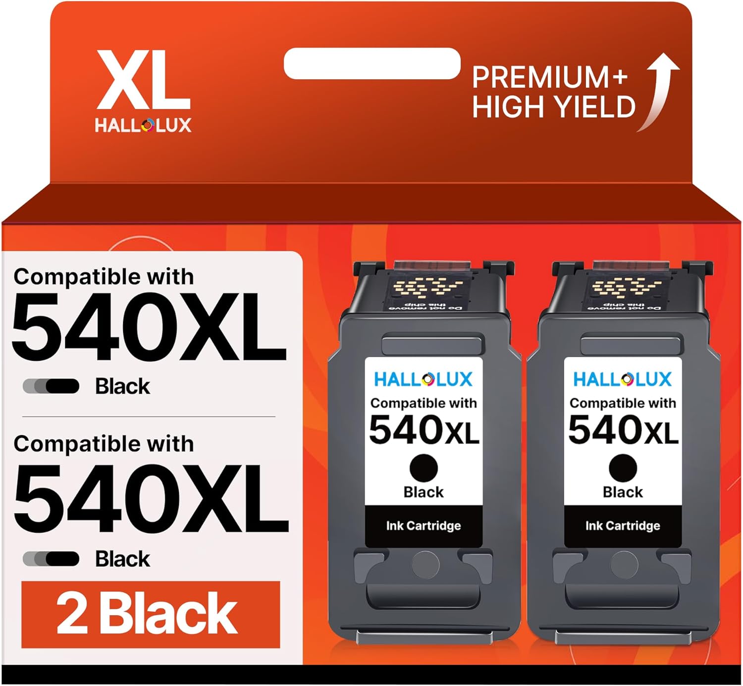 HALLOLUX PG-540XL Nero Cartucce d'inchiostro Sostituzione per Canon 540 XL PG 540 XL per Canon TS5150 Pixma MG3600 MG3650 MX475 MX535 MG3500 MG3550 (2 Pack)