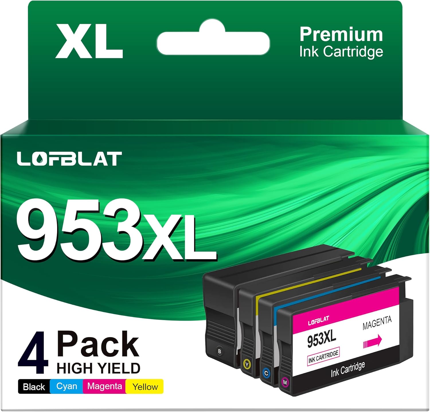 LOFBLAT 953XL Remanufactured Ink Cartridges for HP 953 XL Multipack Ink Cartridge for HP OfficeJet Pro 7720 7740 8710 7730 8715 8718 8210 8218 8728 8730 8740 8720 8725 (4-Pack) Multifunction Ink Printer