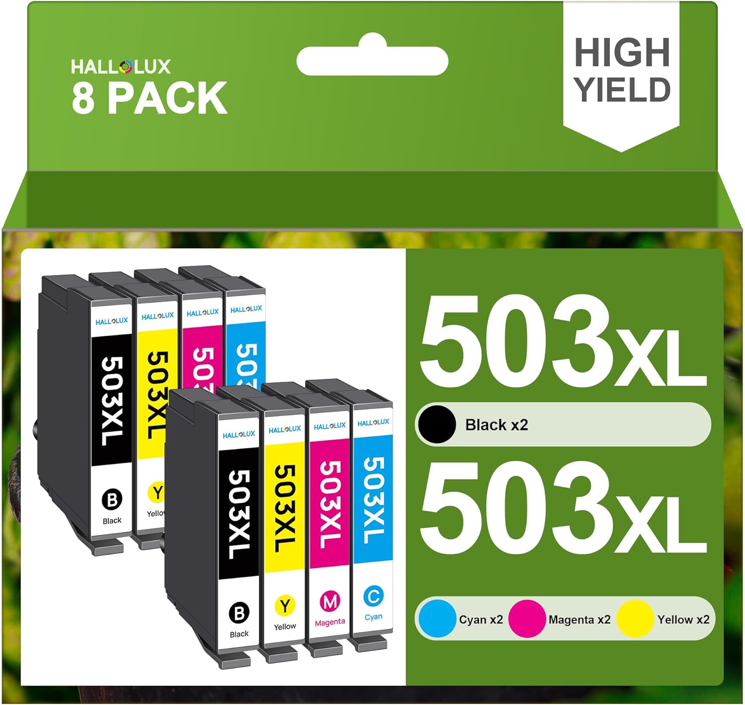 HALLOLUX 503 XL Multipack 503XL Druckerpatronen 503 Kompatibel für Epson 503XL Multipack 503 für Epson XP-5200 Druckerpatronen für WF-2960 Patronen XP 5200 WF 2960 XP 5205 WF 2965 (8er-Pack)
