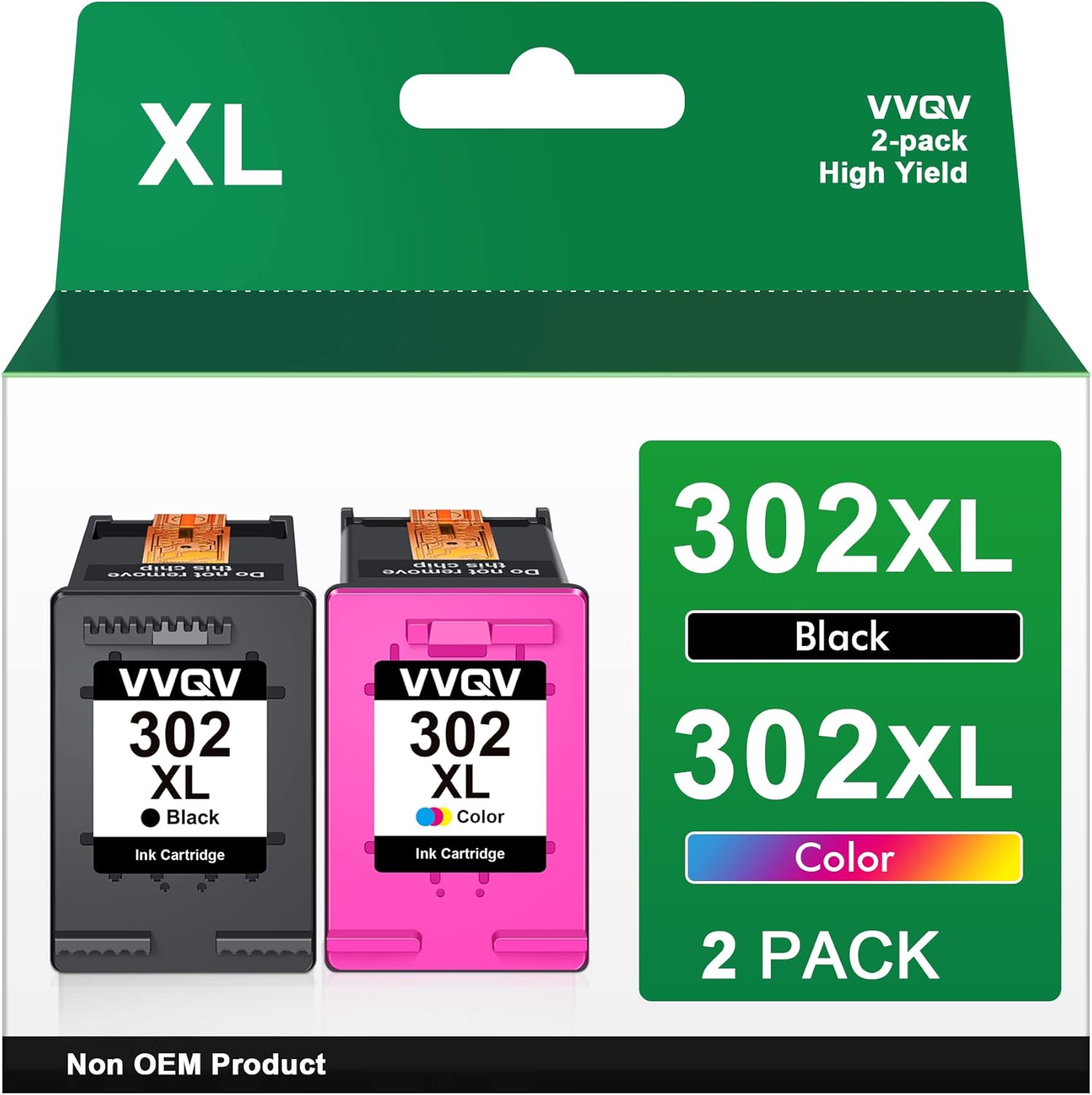 VVQV 302 Druckerpatronen XL Multipack Ersatz für HP 302 Druckerpatronen Schwarz und Farbe für HP Envy 4525 4520 4522 4523 4524 Officejet 3830 3831 3833 Deskjet 3630 3636 3638 1110