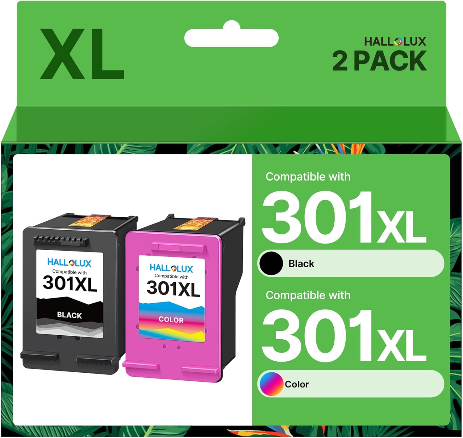 HALLOLUX 301XL Cartouches d'encre Remplacement pour HP 301 301XL 301 XL Noir et Couleur pour HP Envy 4500 4502 5530 DeskJet 1000 1050 1510 2050 OfficeJet 2620 2622 4630 4632