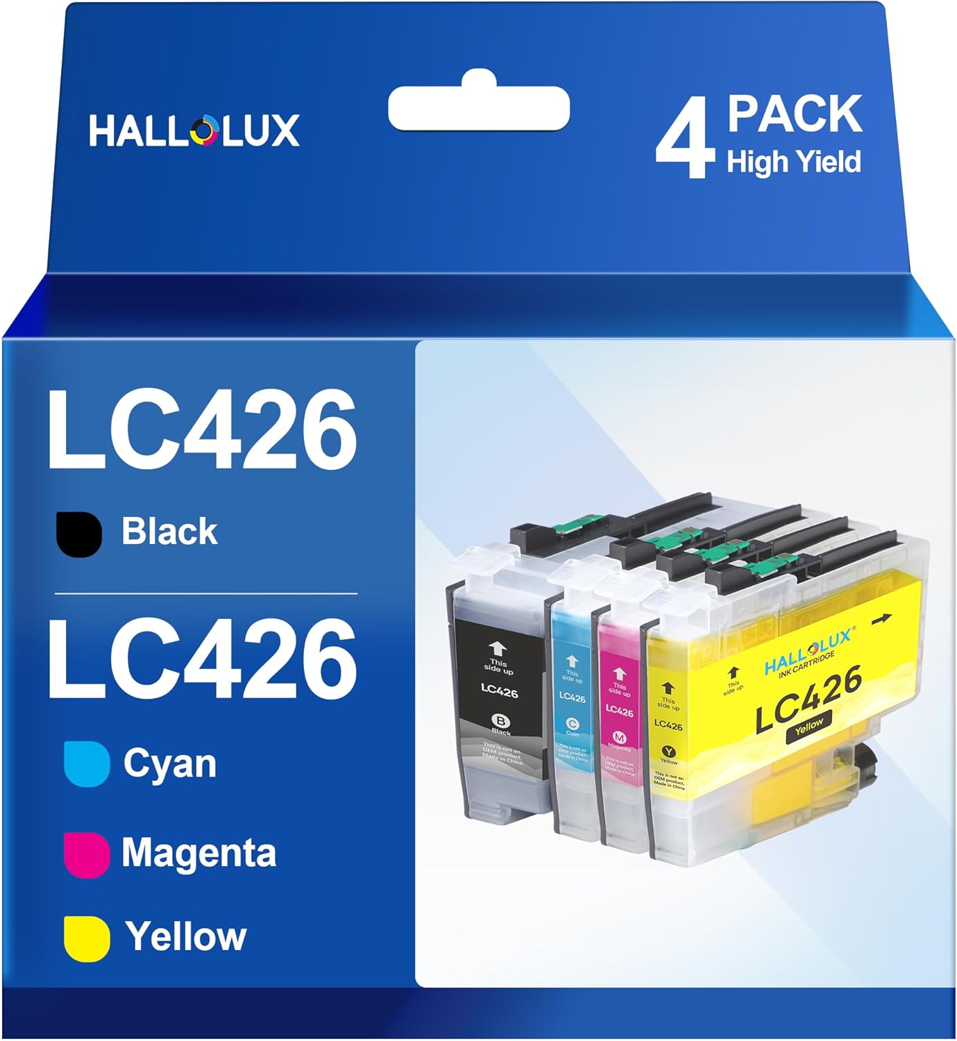 HALLOLUX LC426 Cartucce LC426 Multipack LC426XL LC-426XLVAL Compatibile con Brother LC426 LC-426 Cartucce LC-426XL per Brother MFC-J4340DW MFC-J4540DW MFC-J4335DW (confezione da 4)