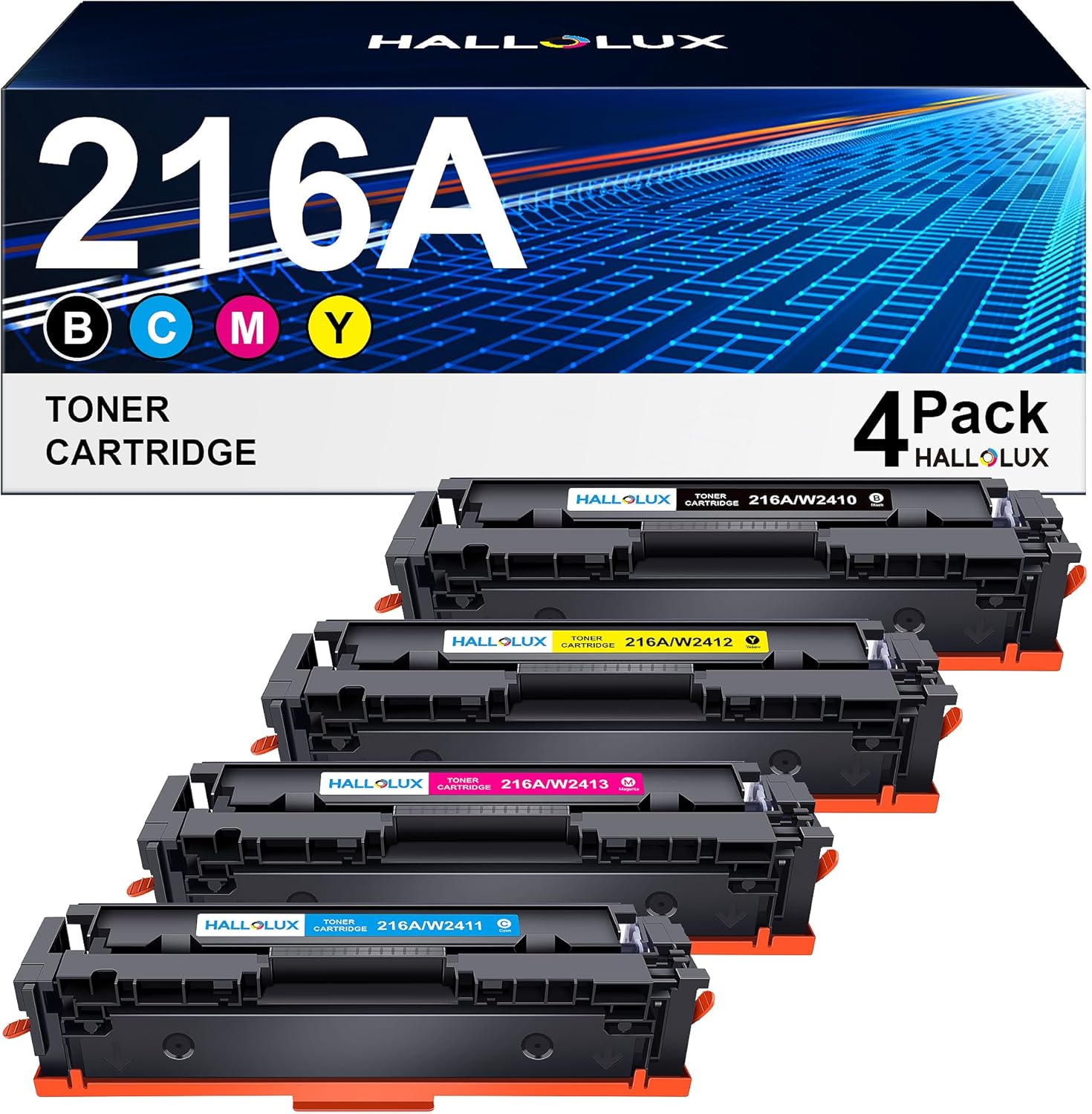 216A Toner Set Kompatibel für HP 216A Toner Set Original W2410A W2411A W2412A W2413A für HP Color Laserjet Pro MFP M183fw Toner M182n M183fdw M182 M182nw M155 (Schwarz, Cyan, Magenta, Gelb, Kein Chip)
