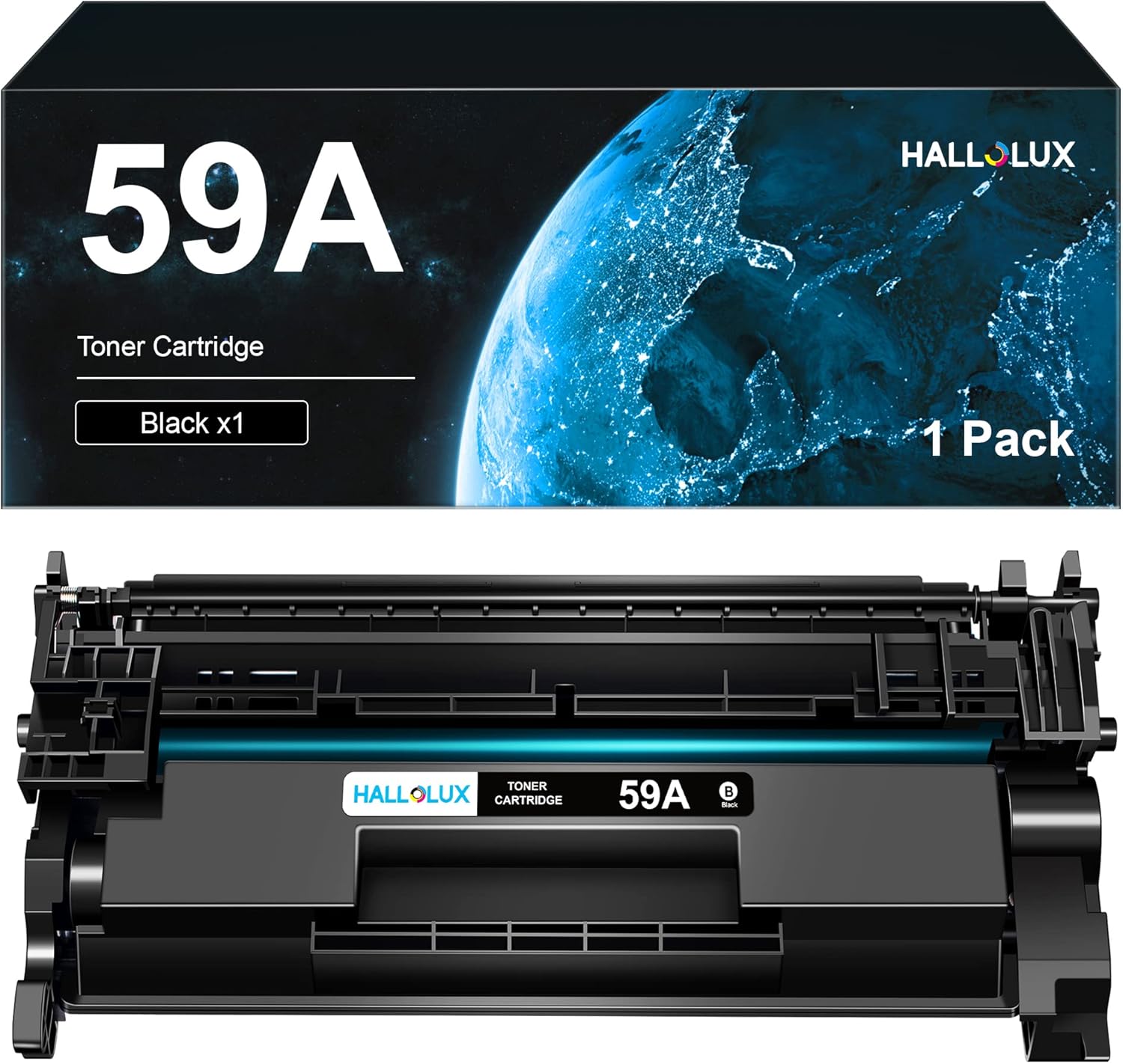HALLOLUX 59A Toner Noir (CF259A) Compatibles pour HP 59A 59X CF259X pour HP Laserjet Pro M304 M404 M404dn M404dw M404n M428 MFP M428fdw M428dw M428dn (Noir, 1 Pack)