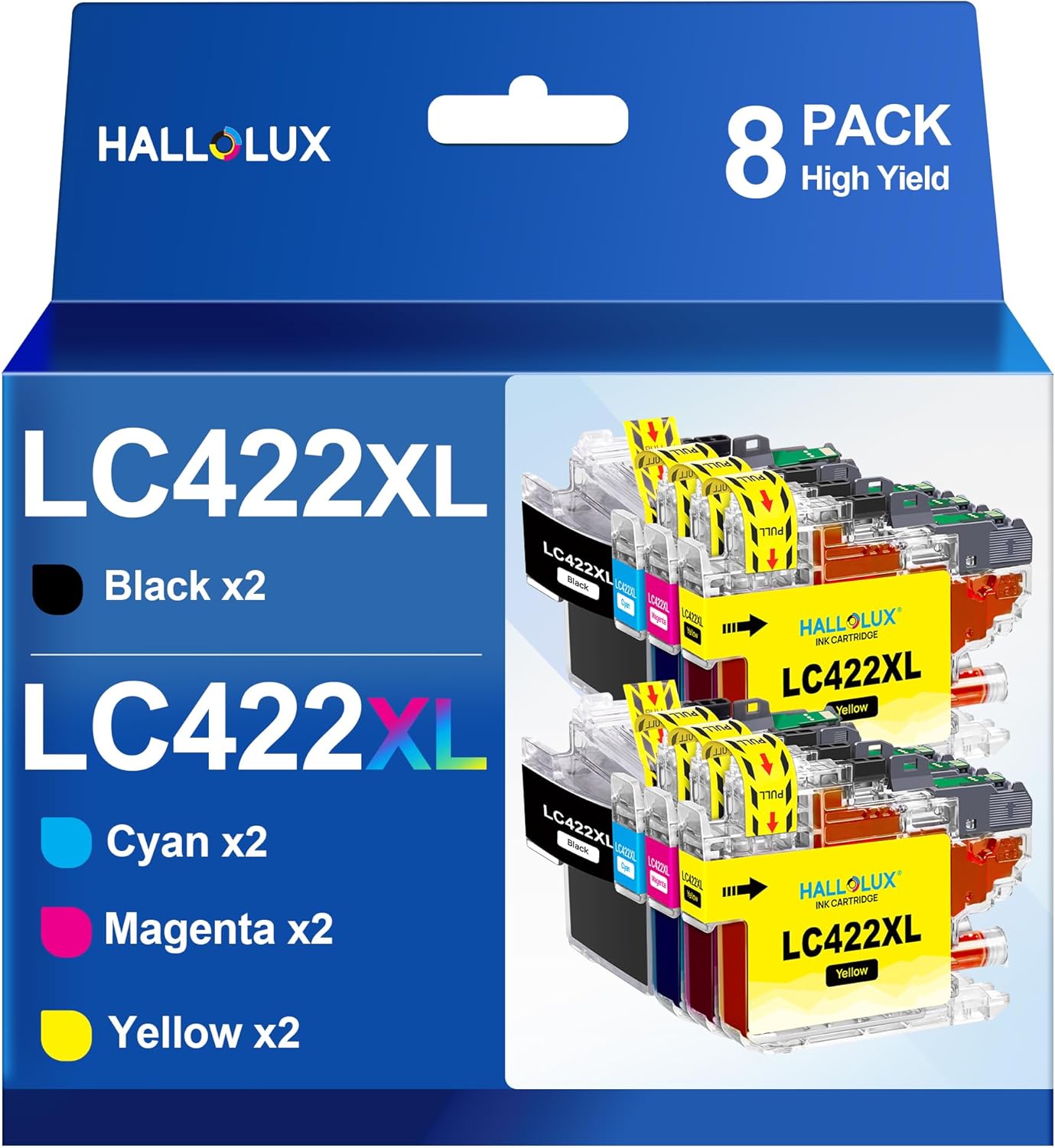 LC422XL XL Große Kapazität LC-422XLVAL Tintenpatronen LC 422 für Brother LC422 LC-422XL LC-422XLVAL Patronen für Brother MFC-J5740DW Patronen MFC-J6940DW MFC-J5340DW MFC-J5345DW MFC-J6540DW (8er-Pack)
