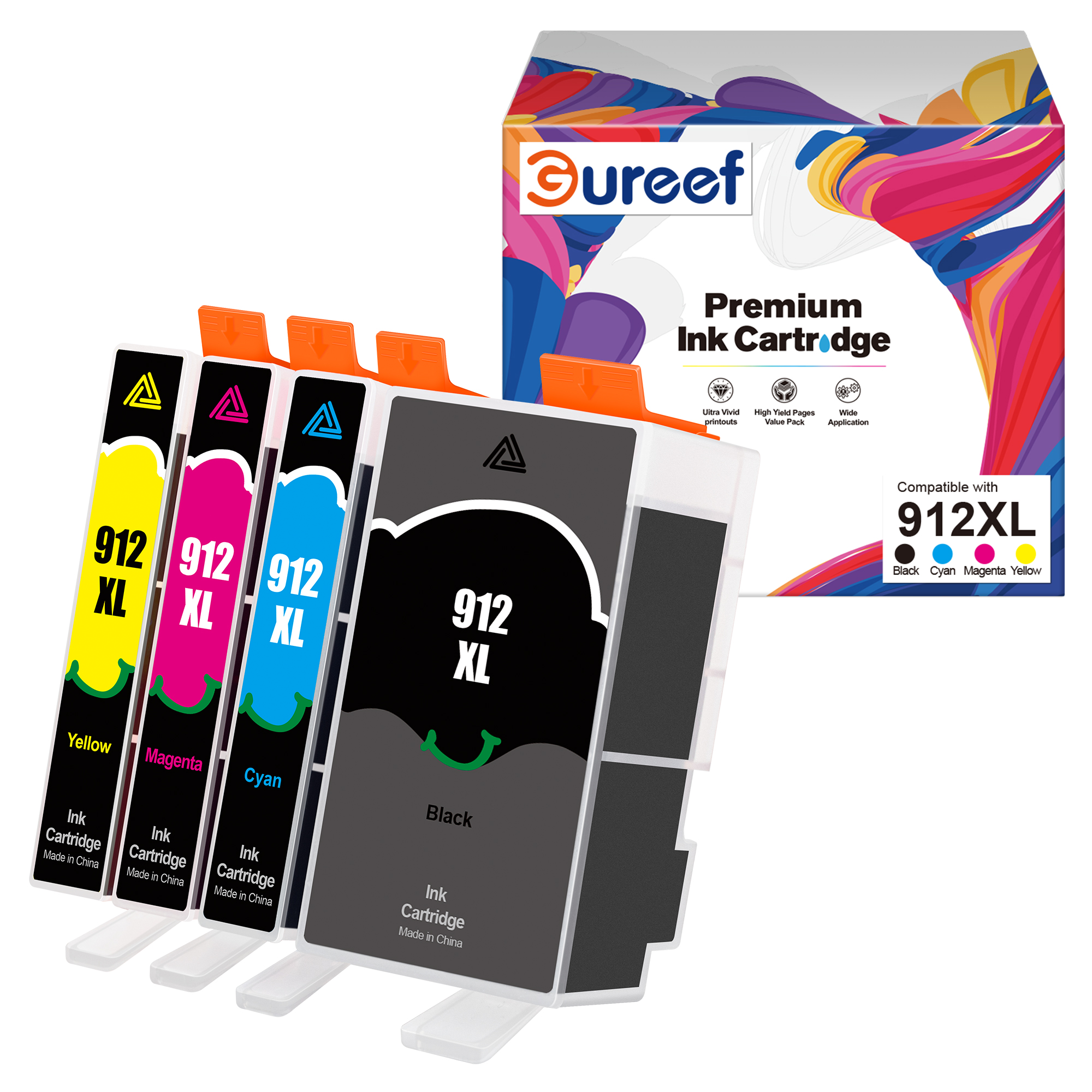 HALLOLUX 4-Pack 604XL High Yield Ink Cartridges Compatible for Epson 6