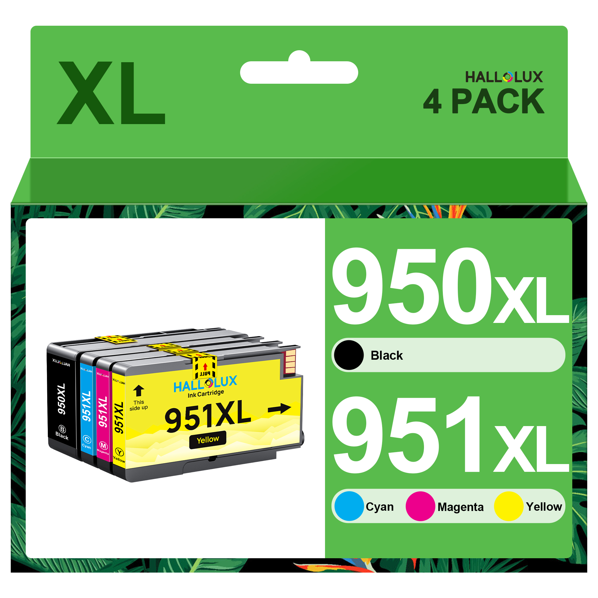 950 XL 951 XL Tintenpatronen kompatibel für HP 950XL 951XL 950 951 Druckerpatronen für HP Officejet Pro 8100 8610 8600 8615 8616 8620 8625 8630 8640 8660 251dw 276dw (Schwarz/Cyan/Magenta/Gelb,4-Pack)