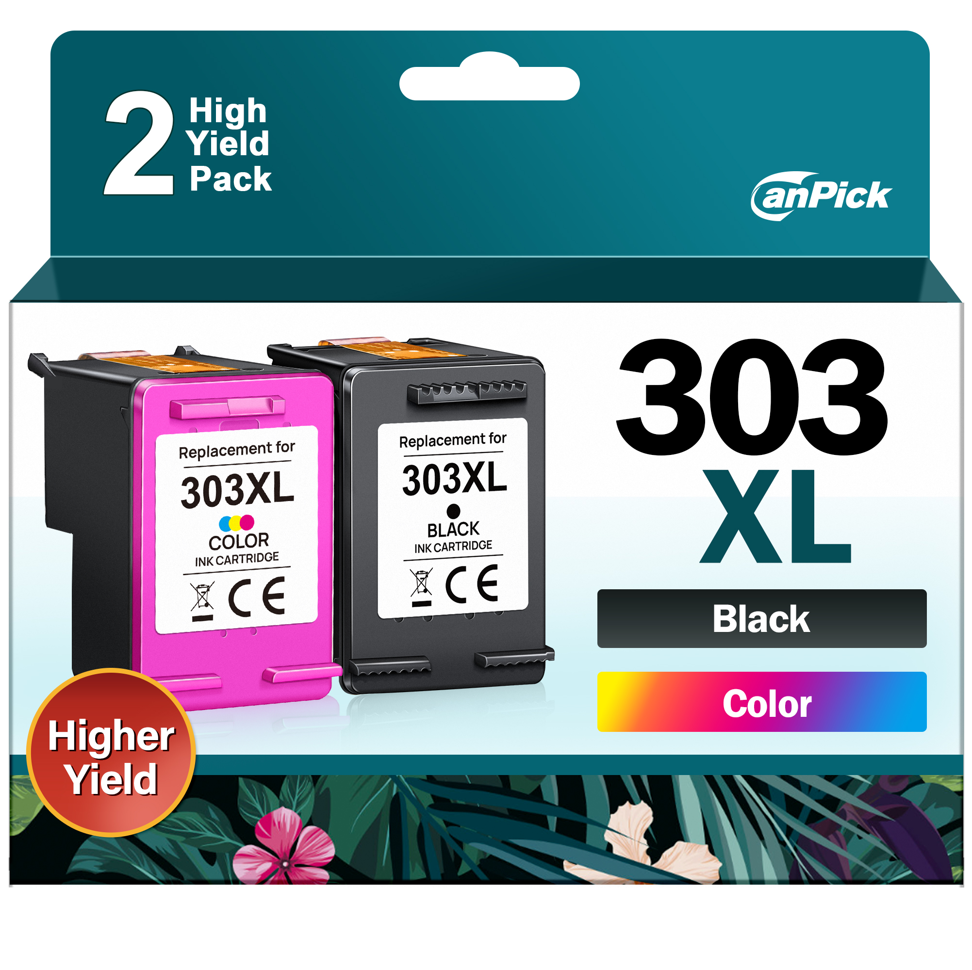 CanPick 303 XL Druckerpatronen Multipack Ersatz für HP 303 Druckerpatronen Schwarz und Farbe für HP 303XL für HP Envy Photo 6230 Patronen 7830 6232 6220 7134 6234 Envy Inspire 7200e 7900e Tango X