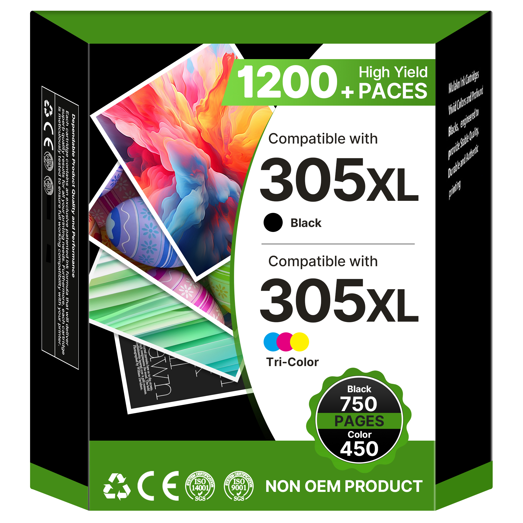 305 305 XL Cartouche Remplacement pour Cartouche HP 305 XL Noir et Couleur Compatibles pour Encre 305, pour HP Deskjet 2820e 4220E 2700 2720E 2720 4122E 4222E 4120E Envy 6400E 6020 6020E 6032E