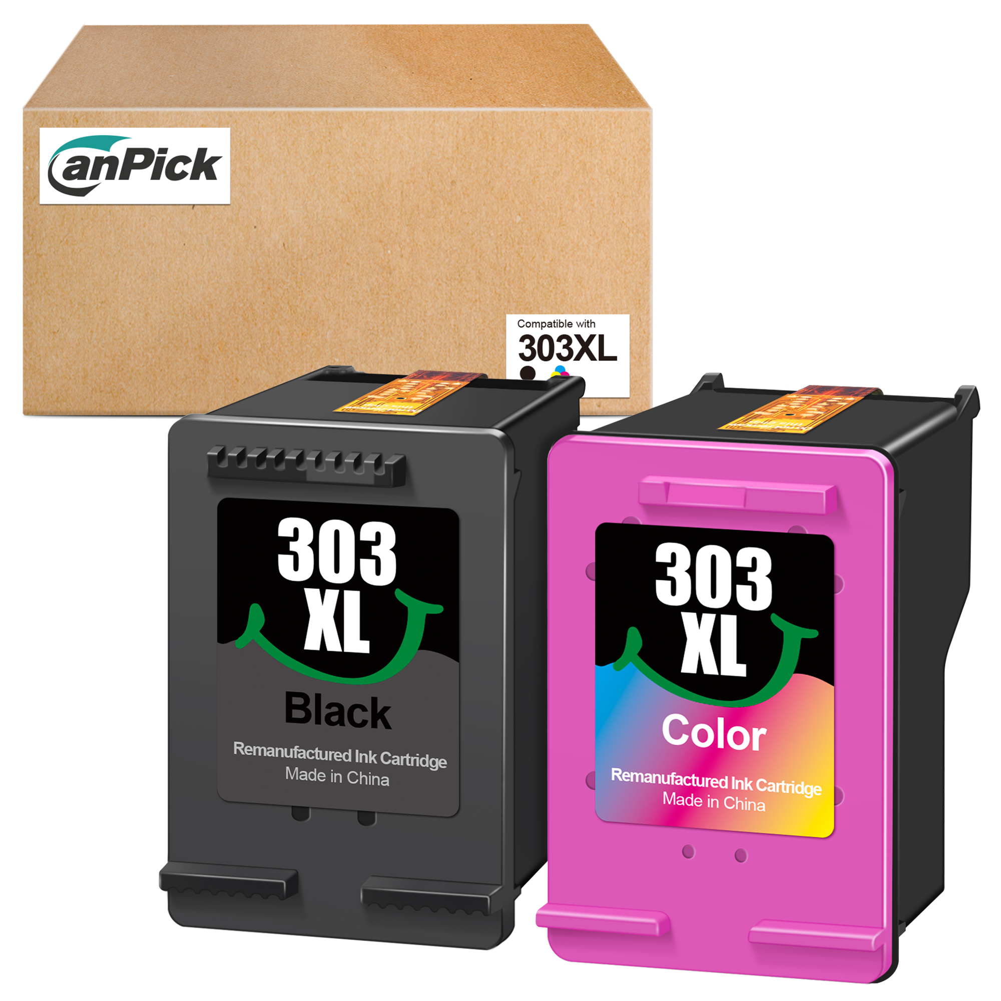 CanPick 303 XL Druckerpatronen Multipack Ersatz für HP 303 Druckerpatronen Schwarz und Farbe für HP 303XL für HP Envy Photo 6230 Patronen 7830 6232 6220 7134 6234 Envy Inspire 7200e 7900e Tango X