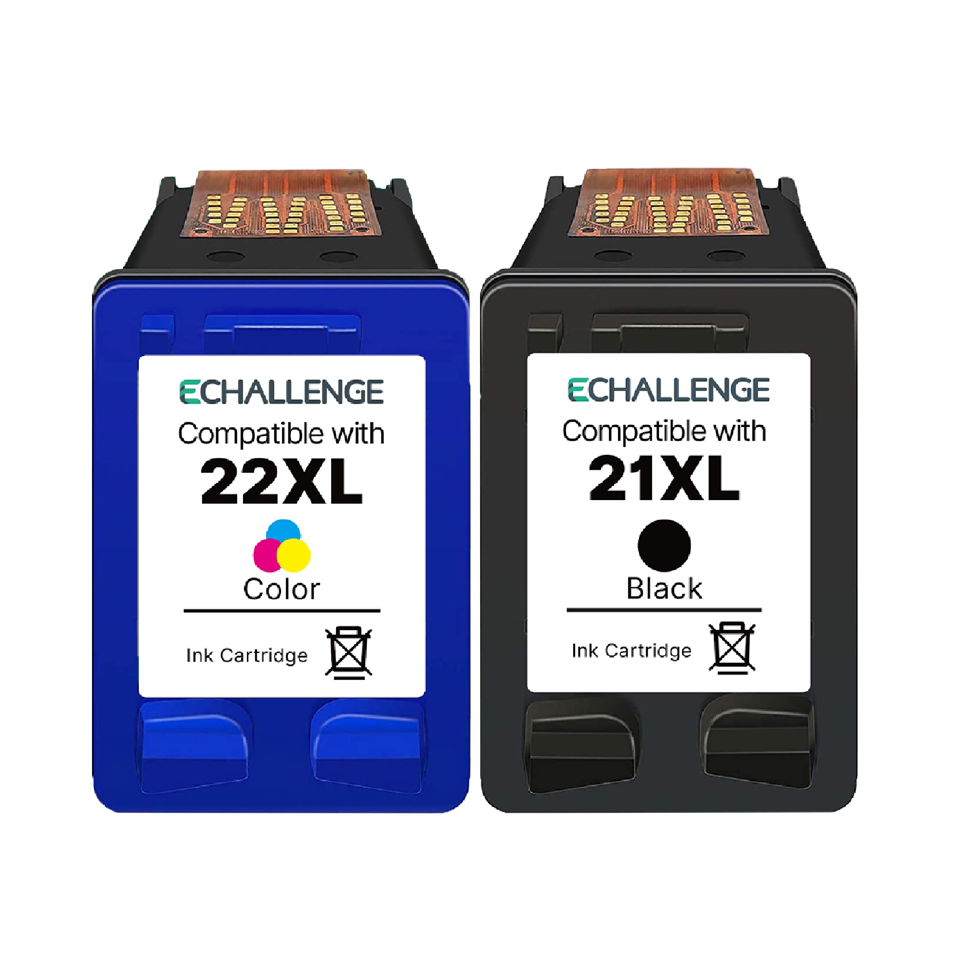ECHALLENGE 21XL 22XL Patronen für HP 21 22 XL Druckerpatronen Kompatibel mitHP PSC 1410 DeskJet D1530 D1560 D2360 D2460 F335 F380 F390 F2180 F2290, for HP OfficeJet 4315 43 55 (2er-Pack)