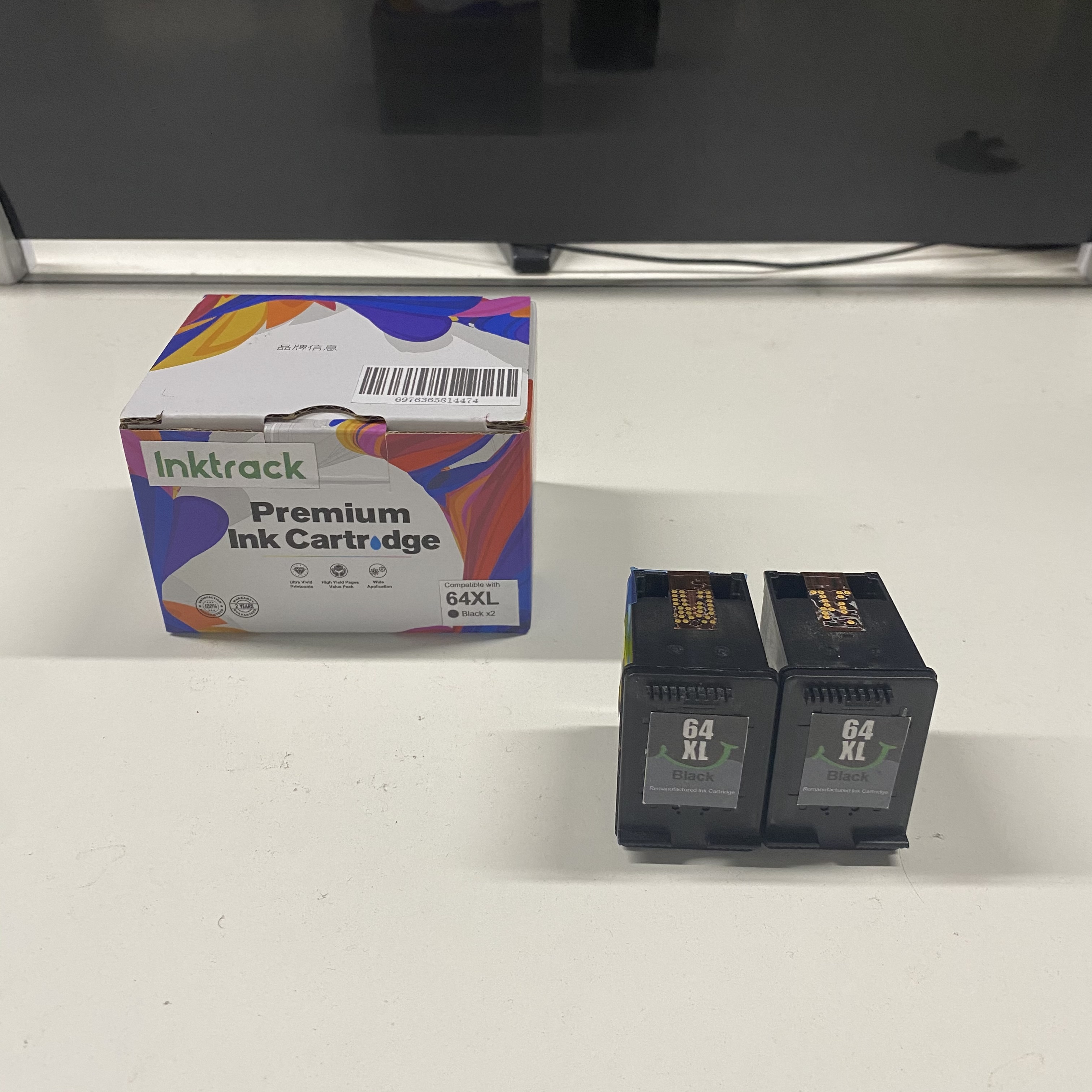 64XL Black Ink Cartridge | High-yield for HP Ink 64 XL 64XL Black Ink Cartridge for HP Printers ENVY Photo 6220 6230 6252 6255 7120 7155 7158 7855 7858 | Tango Tango X Tango Terra (2 Black) | N9J92AN