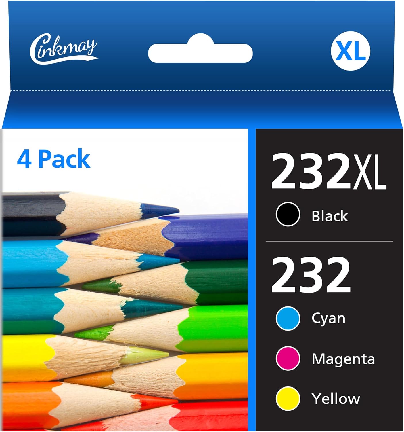 LINKMAY 232 T232 XL Ink Cartridges High Capacity Remanufactured for Epson 232XL T232XL Combo Pack to Compatible for Epson Workforce WF-2930 2950 Expression Home XP-4200 4205 Printer (4 Pack)