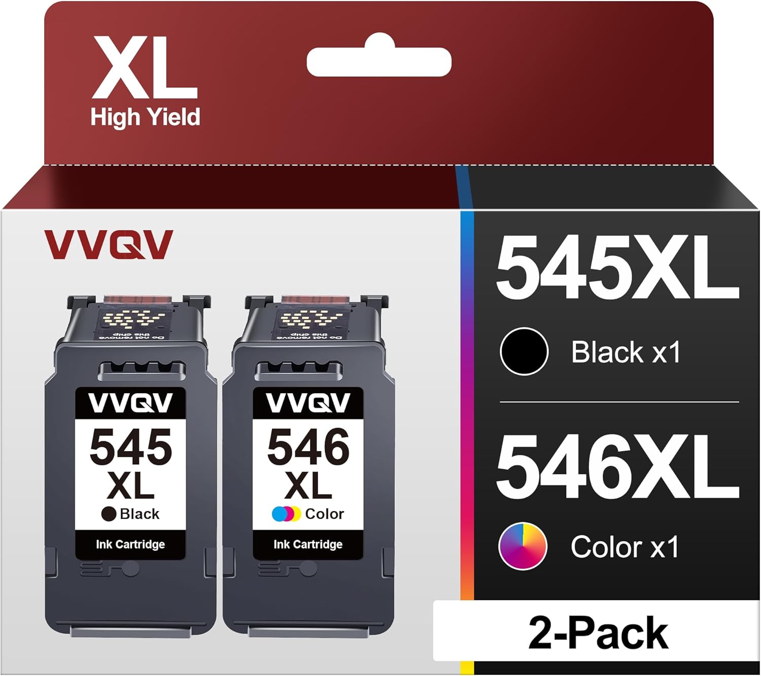 VVQV PG-545 CL-546 XL PG-545XL CL-546XL Ersatz für Canon Druckerpatronen 545 546 Multipack für Canon Pixma MX495 TR4550 TS3350 TS3150 TR4551 MG2550s MG2555s TS3151 MG3050 MG2950 TS205(Schwarz, Farbe)